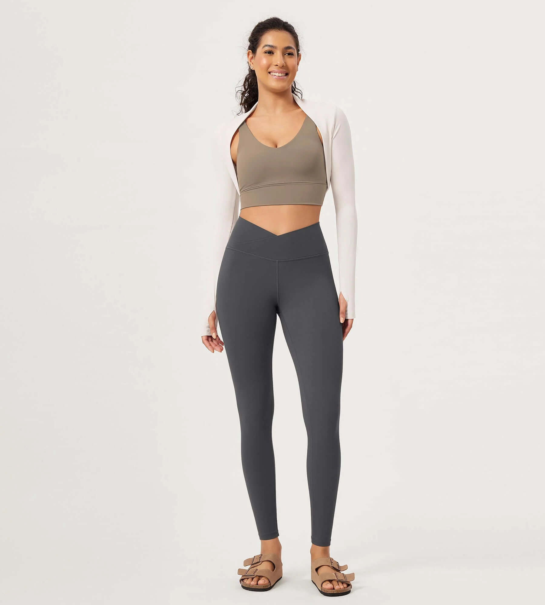 28" Buttery Soft Cross Waist Lounge Yoga Leggings - Image 28