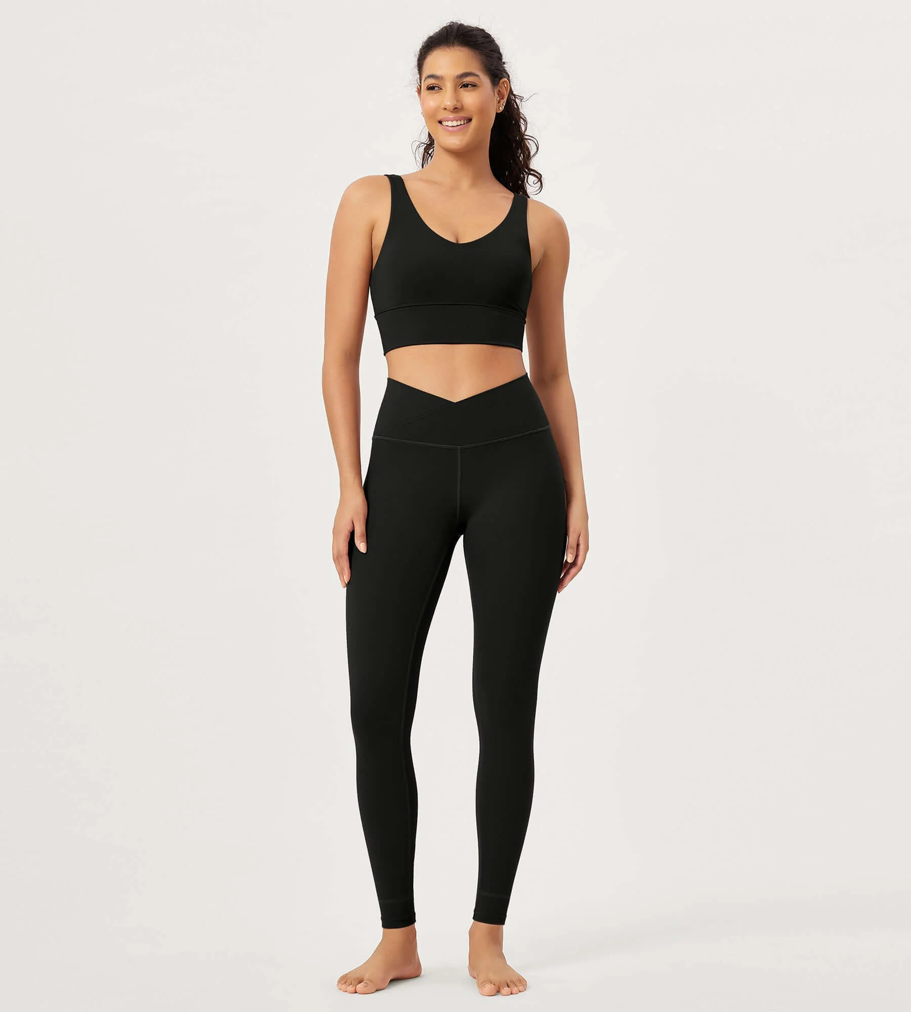 28" Buttery Soft Cross Waist Lounge Yoga Leggings - Image 3