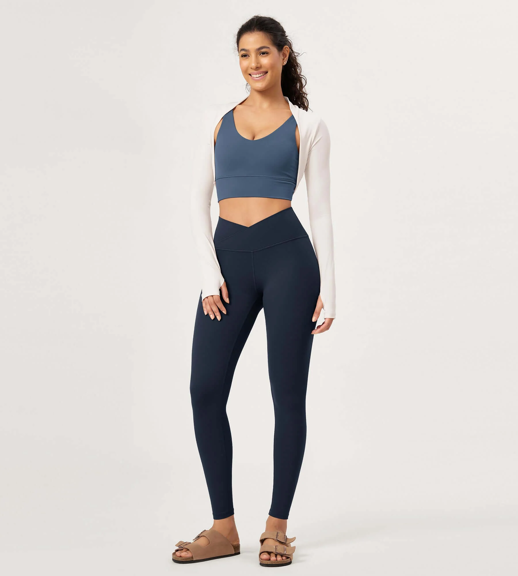 28" Buttery Soft Cross Waist Lounge Yoga Leggings - Image 35