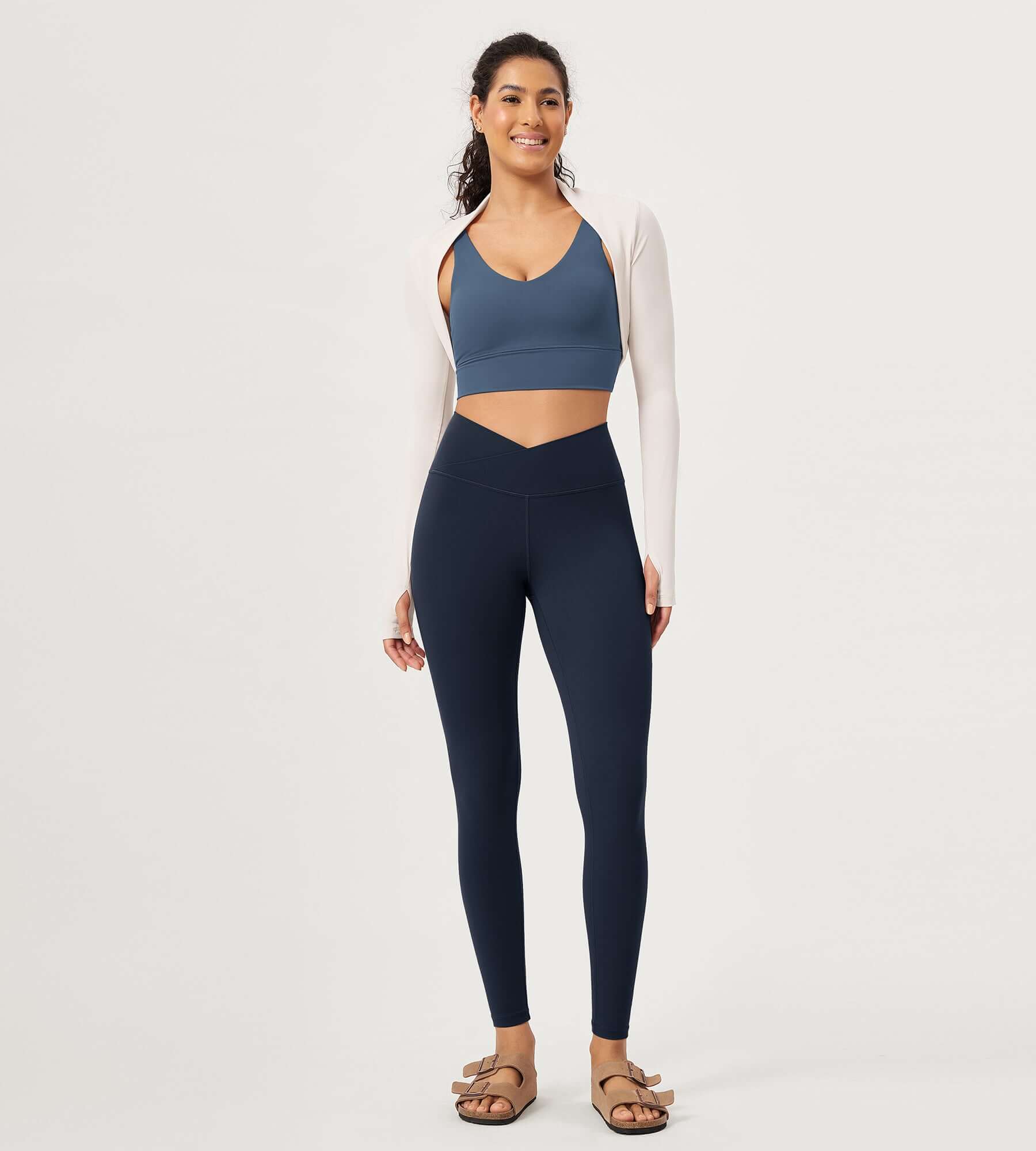 28" Buttery Soft Cross Waist Lounge Yoga Leggings - Image 36