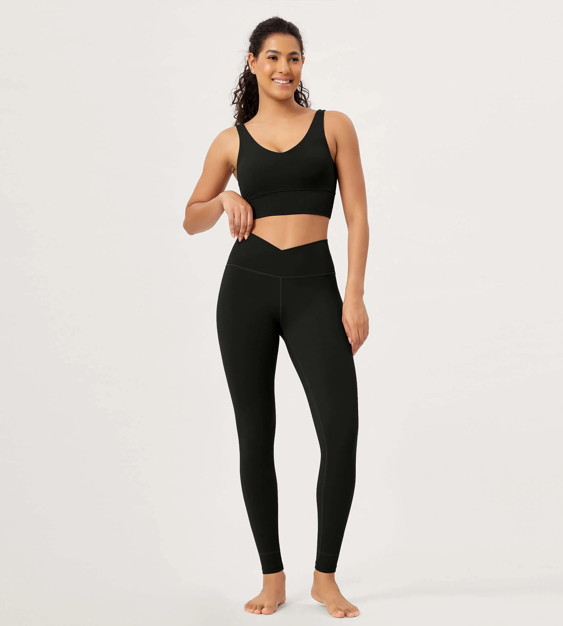 28" Buttery Soft Cross Waist Lounge Yoga Leggings - Image 4