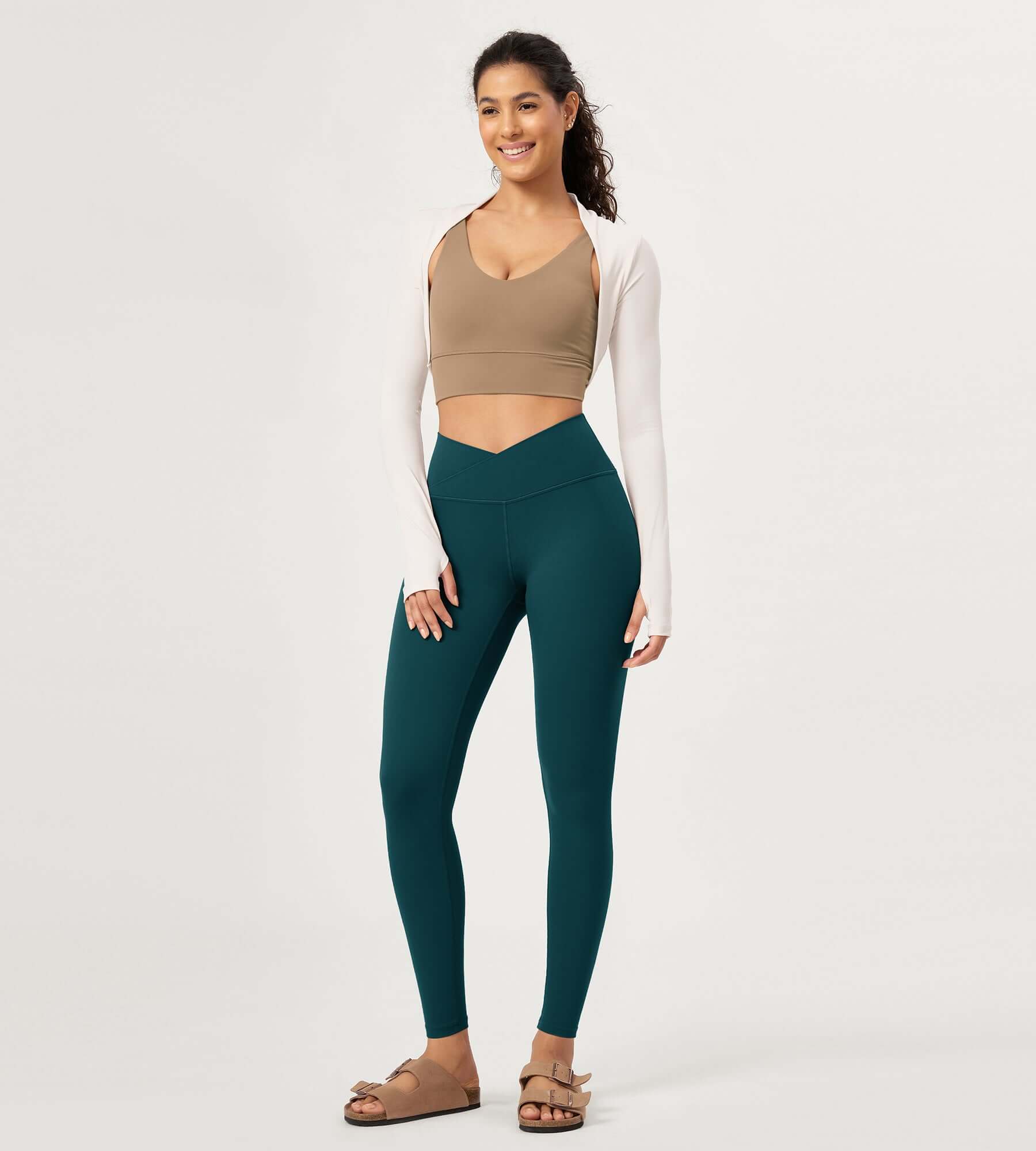 28" Buttery Soft Cross Waist Lounge Yoga Leggings - Image 43