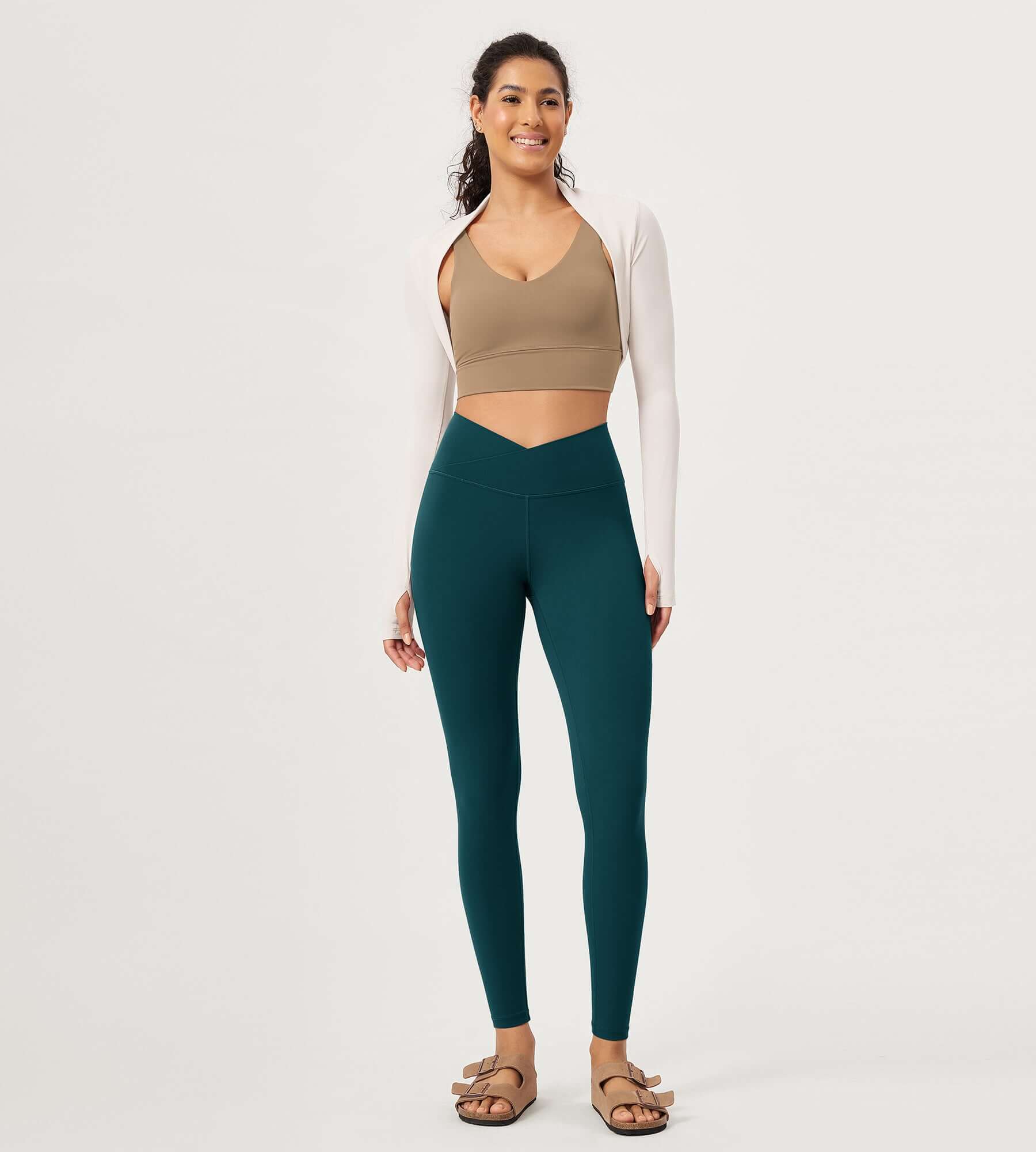 28" Buttery Soft Cross Waist Lounge Yoga Leggings - Image 44
