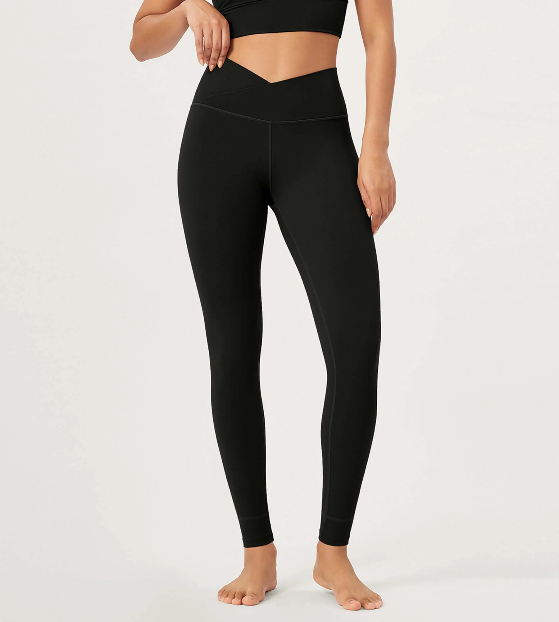 28" Buttery Soft Cross Waist Lounge Yoga Leggings - Image 5