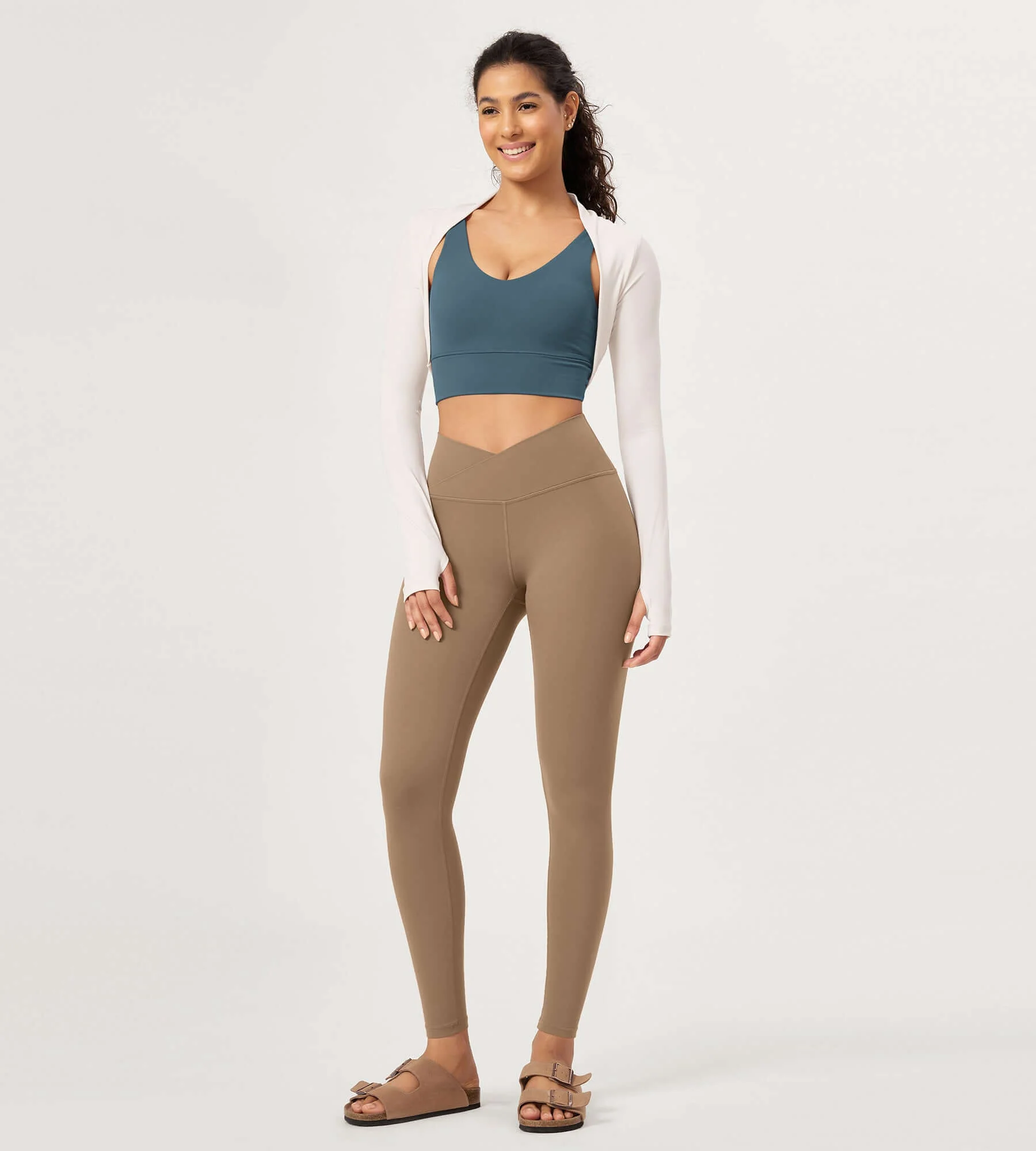28" Buttery Soft Cross Waist Lounge Yoga Leggings - Image 51