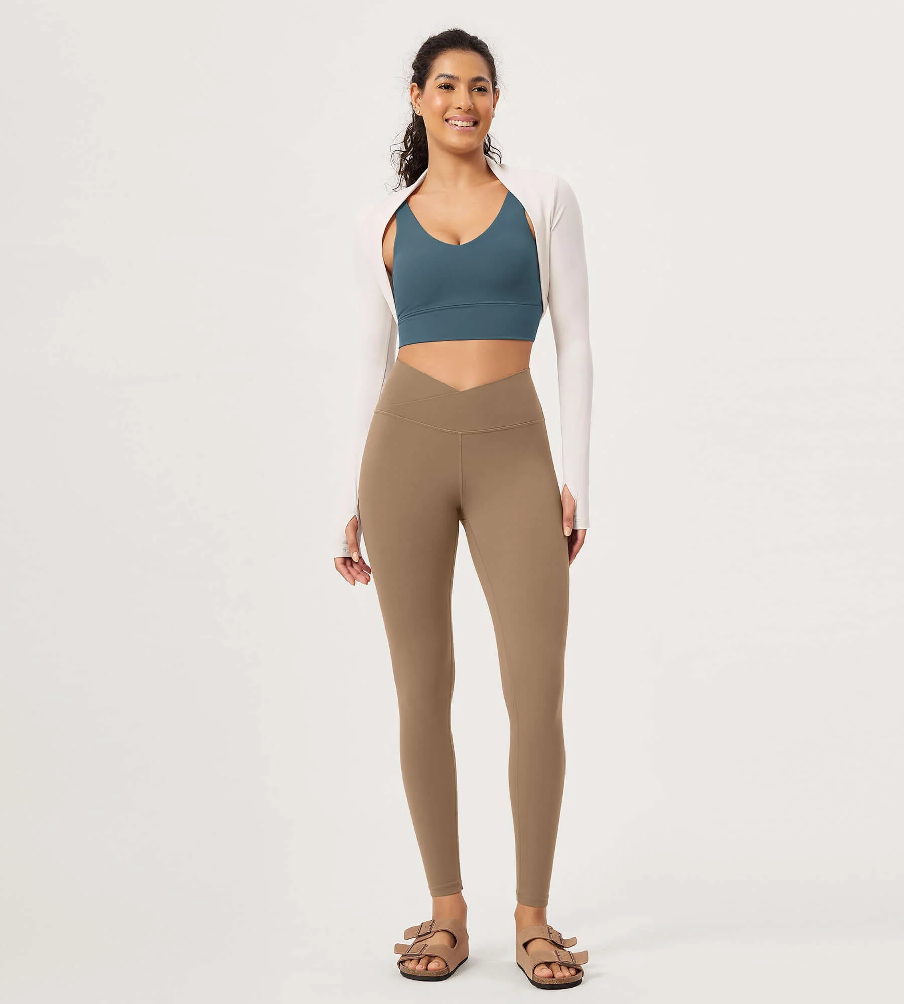 28" Buttery Soft Cross Waist Lounge Yoga Leggings - Image 52