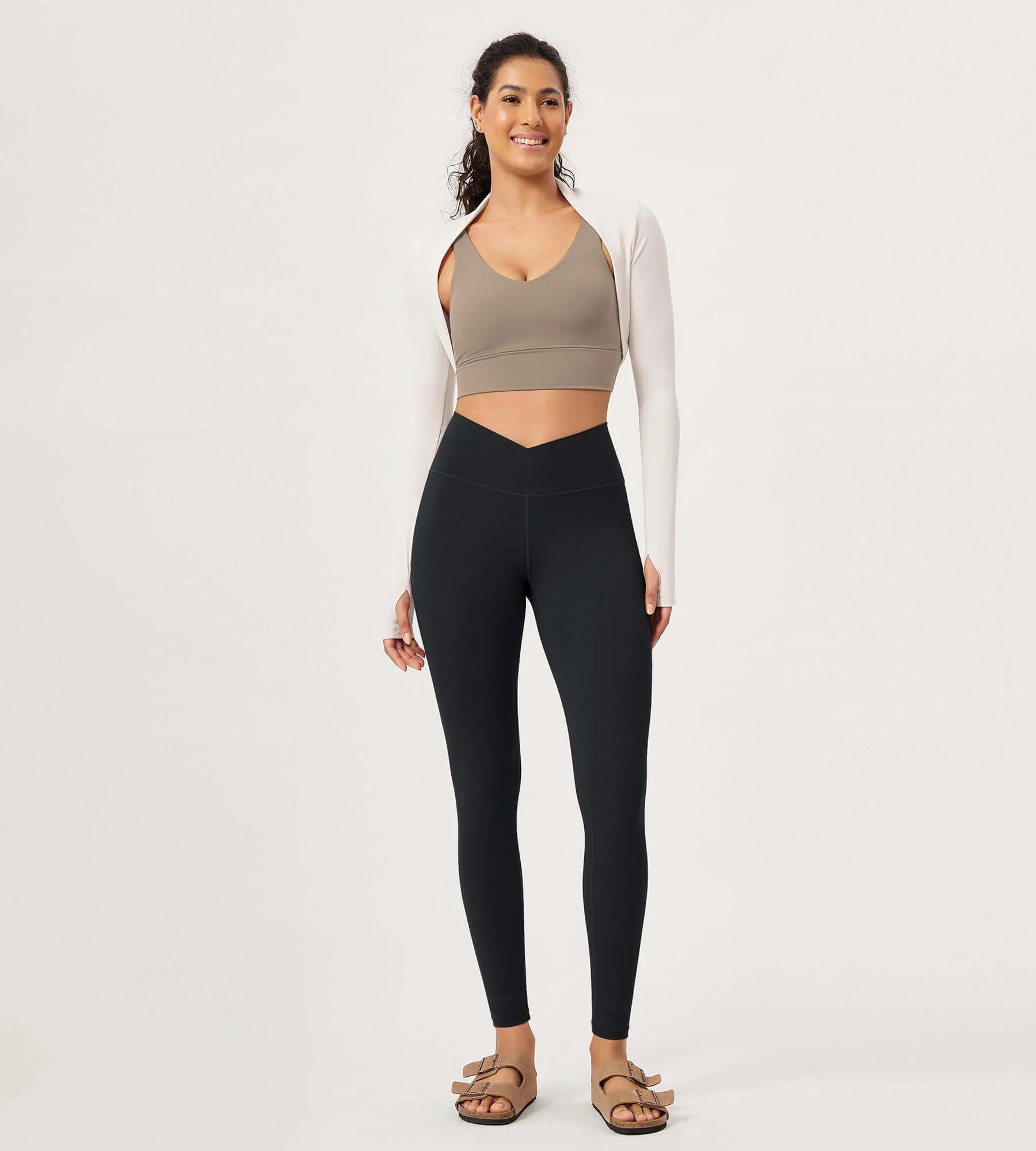 28" Buttery Soft Cross Waist Lounge Yoga Leggings - Image 60
