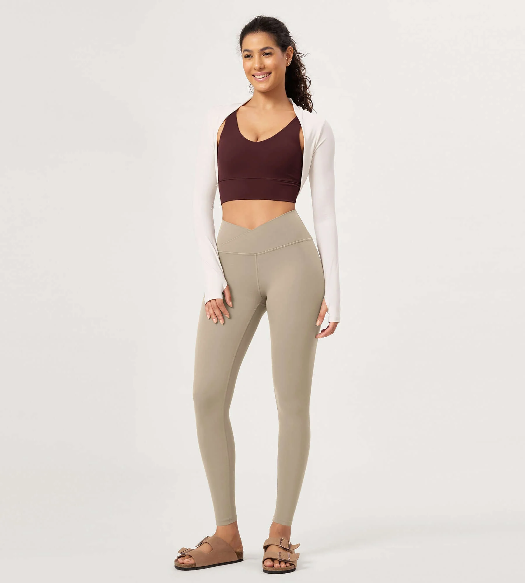 28" Buttery Soft Cross Waist Lounge Yoga Leggings - Image 67