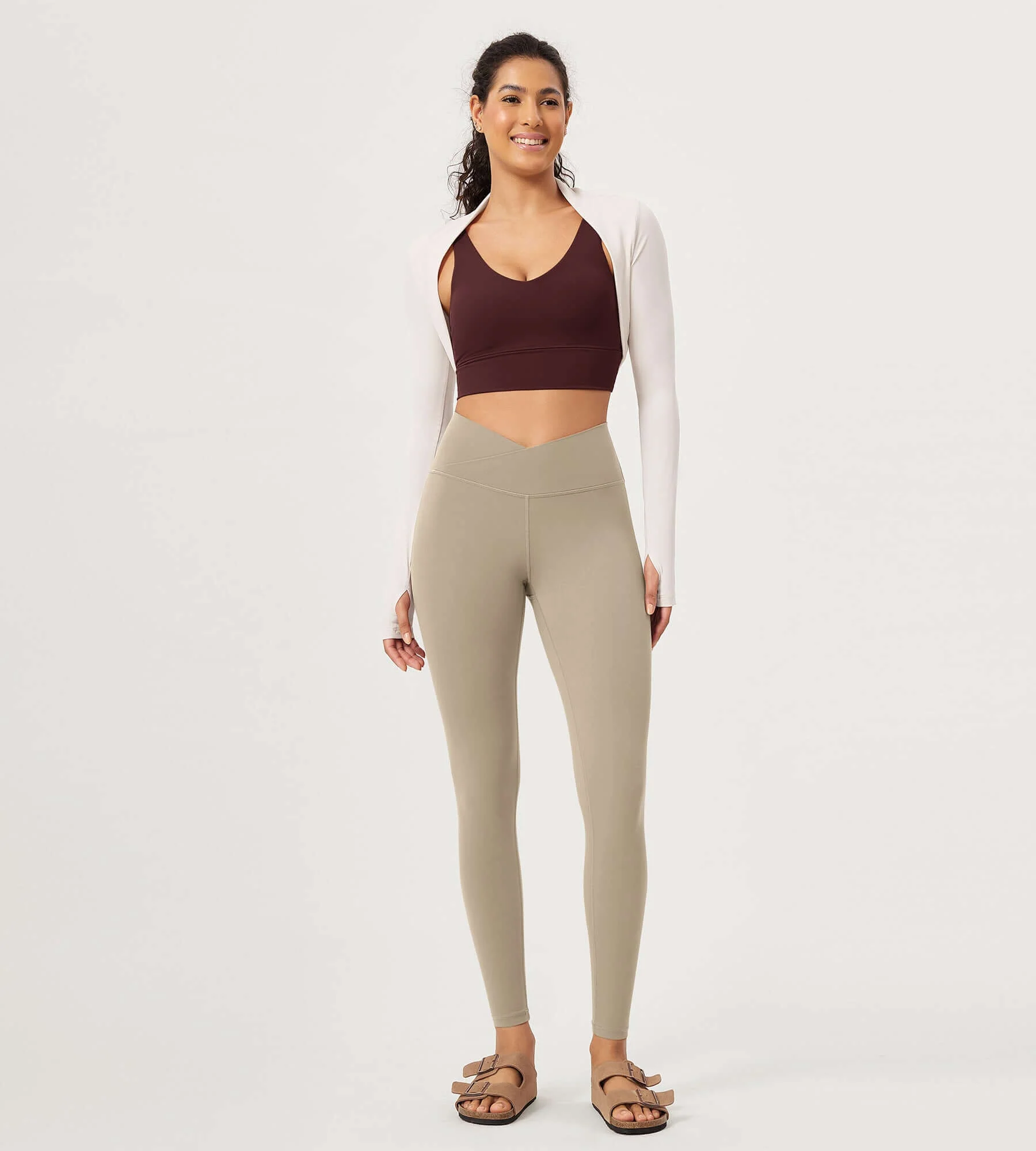 28" Buttery Soft Cross Waist Lounge Yoga Leggings - Image 68
