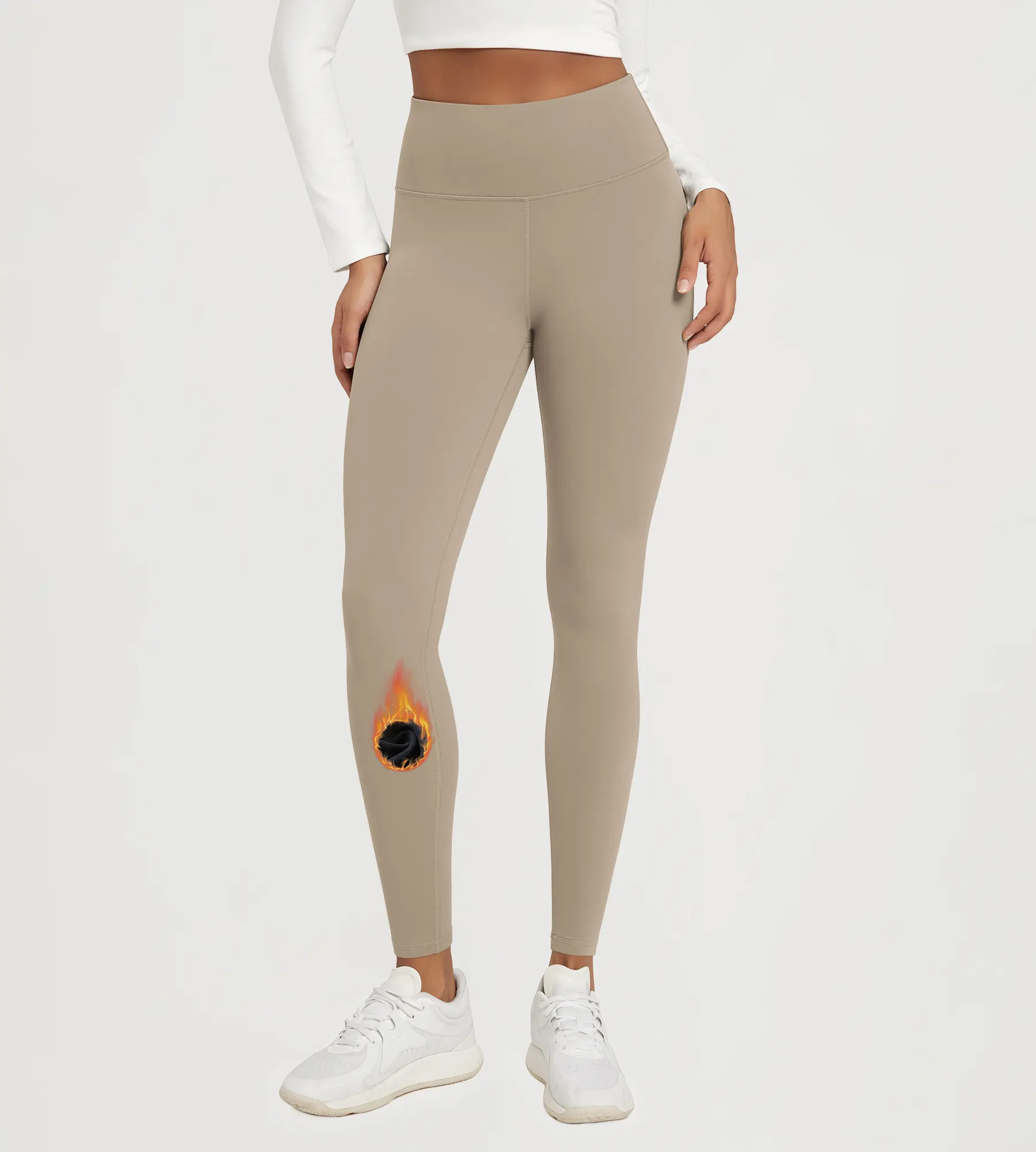 28" Fleece Lined Leggings with Back Pockets - Image 26