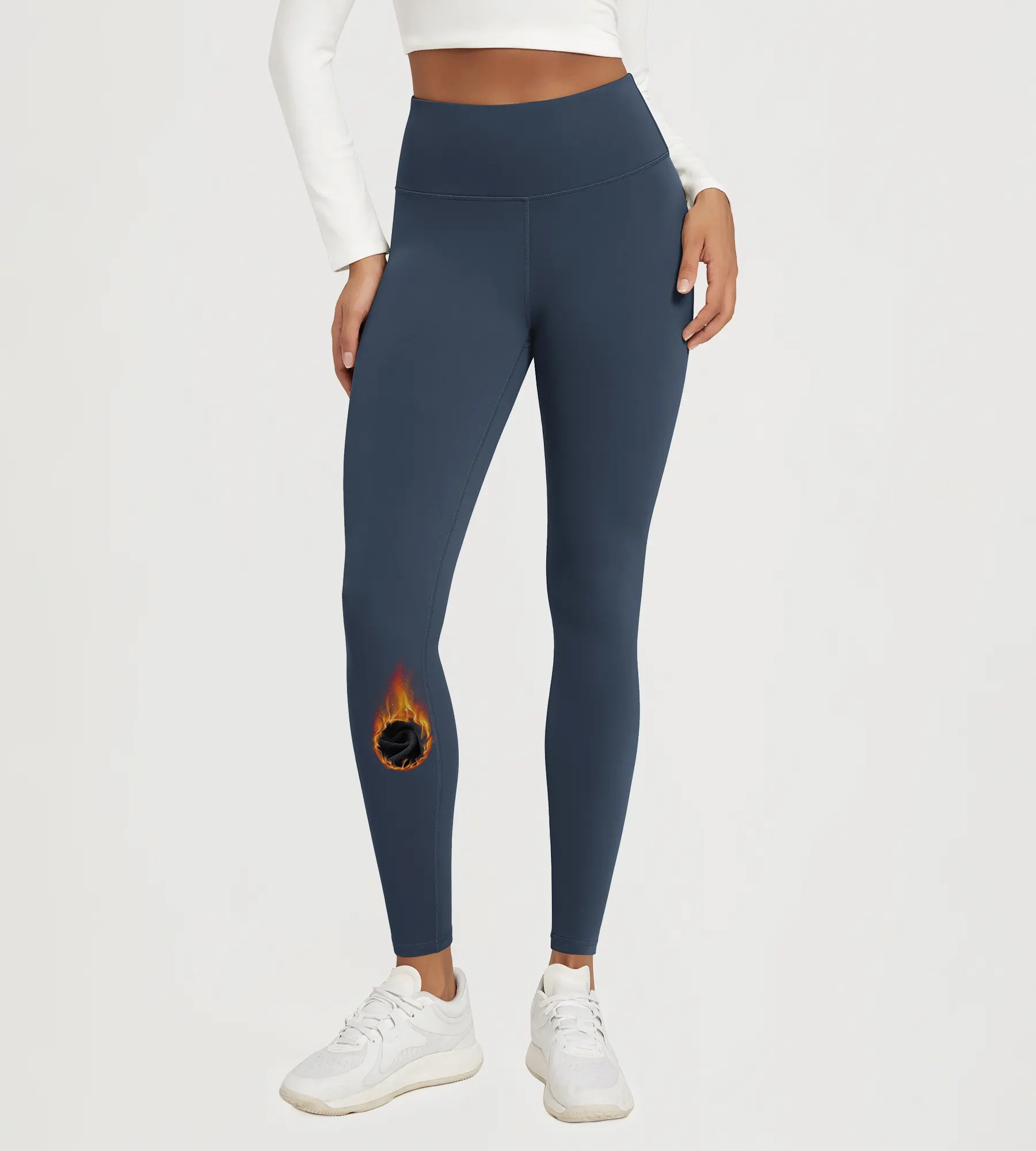 28" Fleece Lined Leggings with Back Pockets - Image 36
