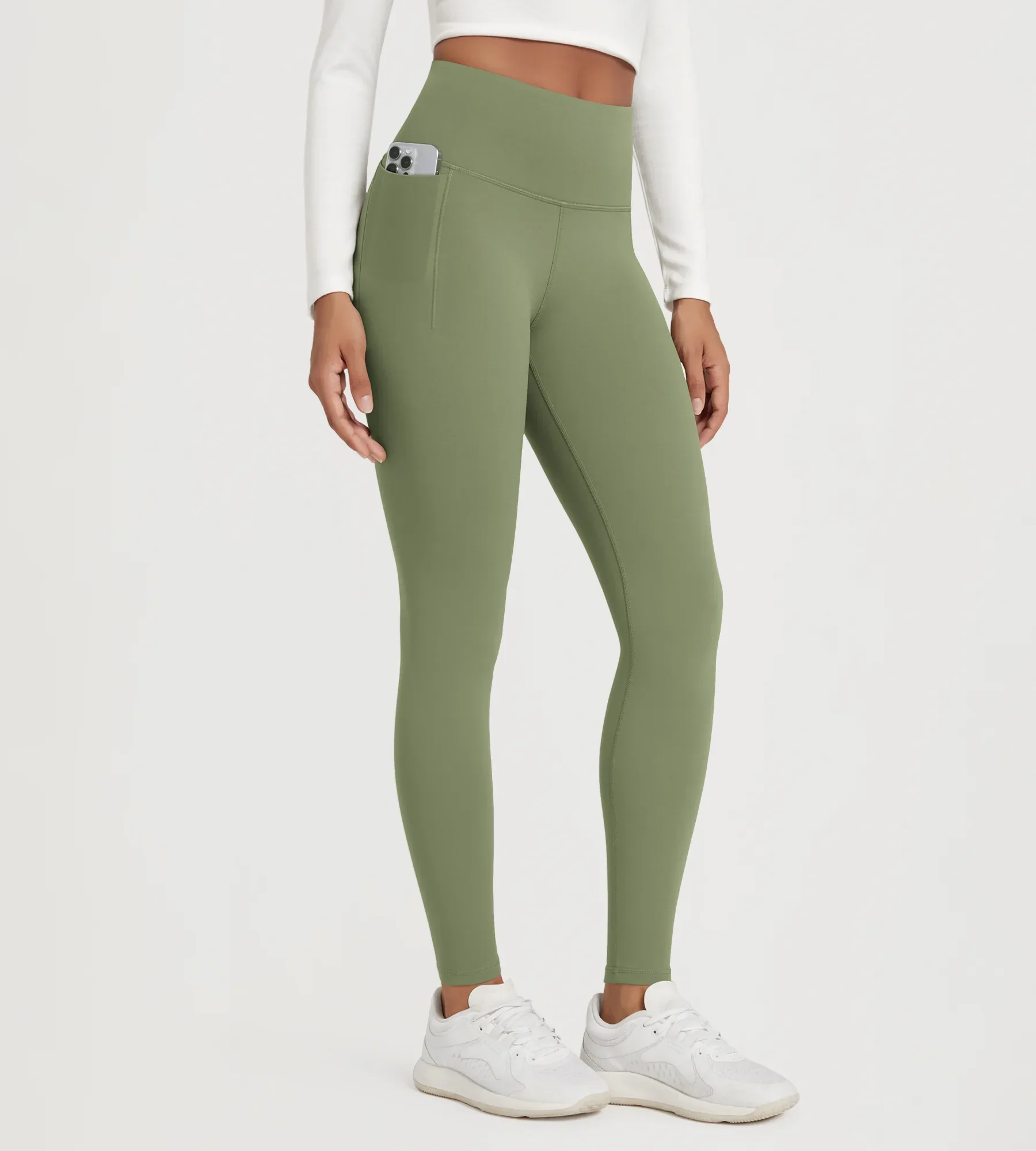 28" Fleece Lined Leggings with Pockets - Image 32
