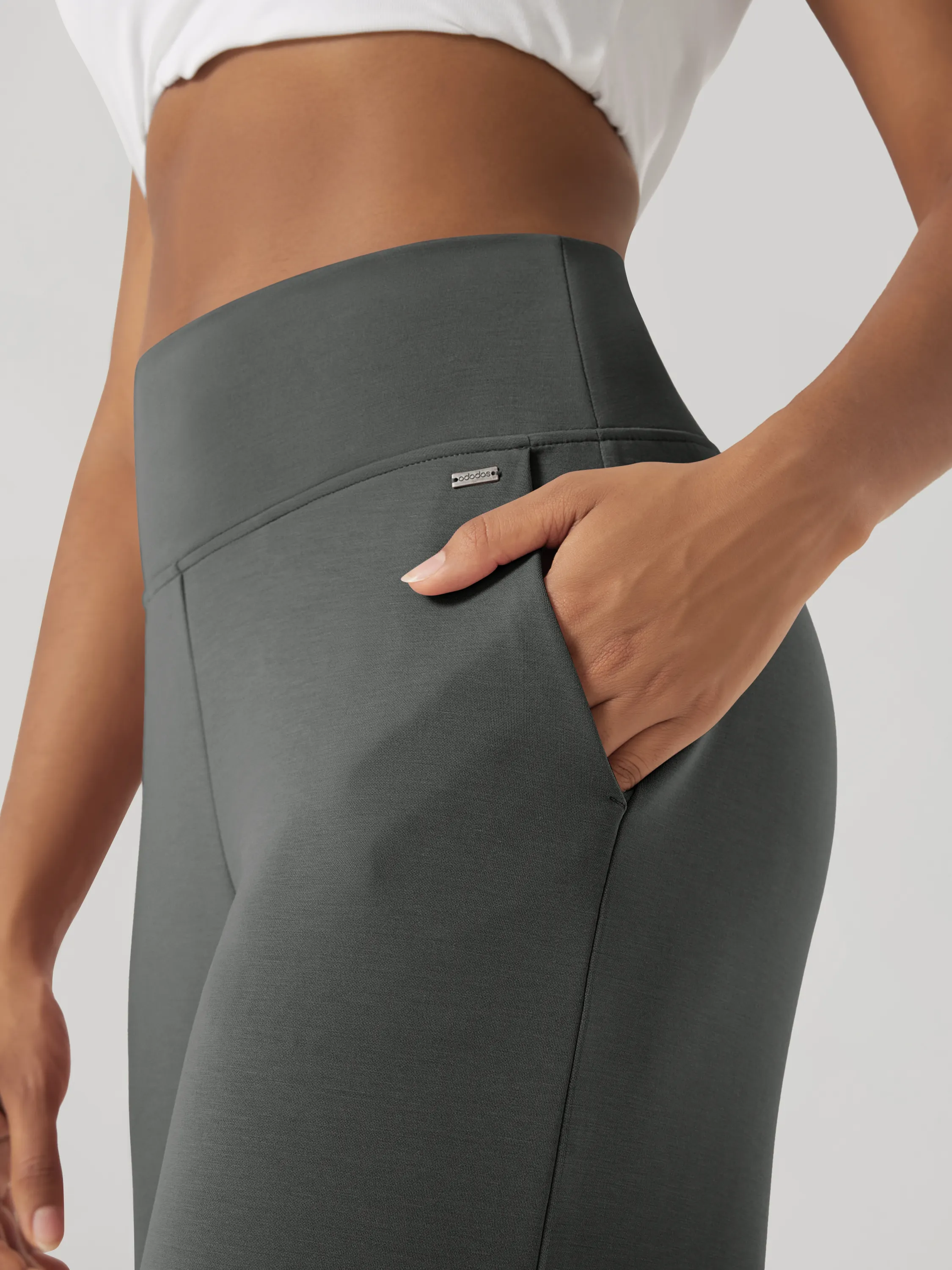 29" Modal Soft Adjustable Wide Leg Pants with Pockets - Image 10