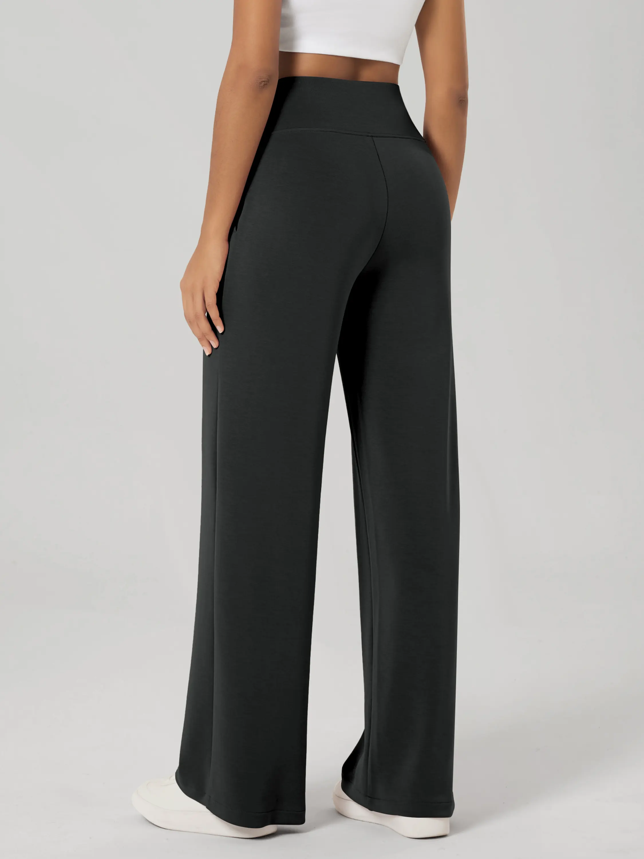 29" Modal Soft Adjustable Wide Leg Pants with Pockets - Image 3