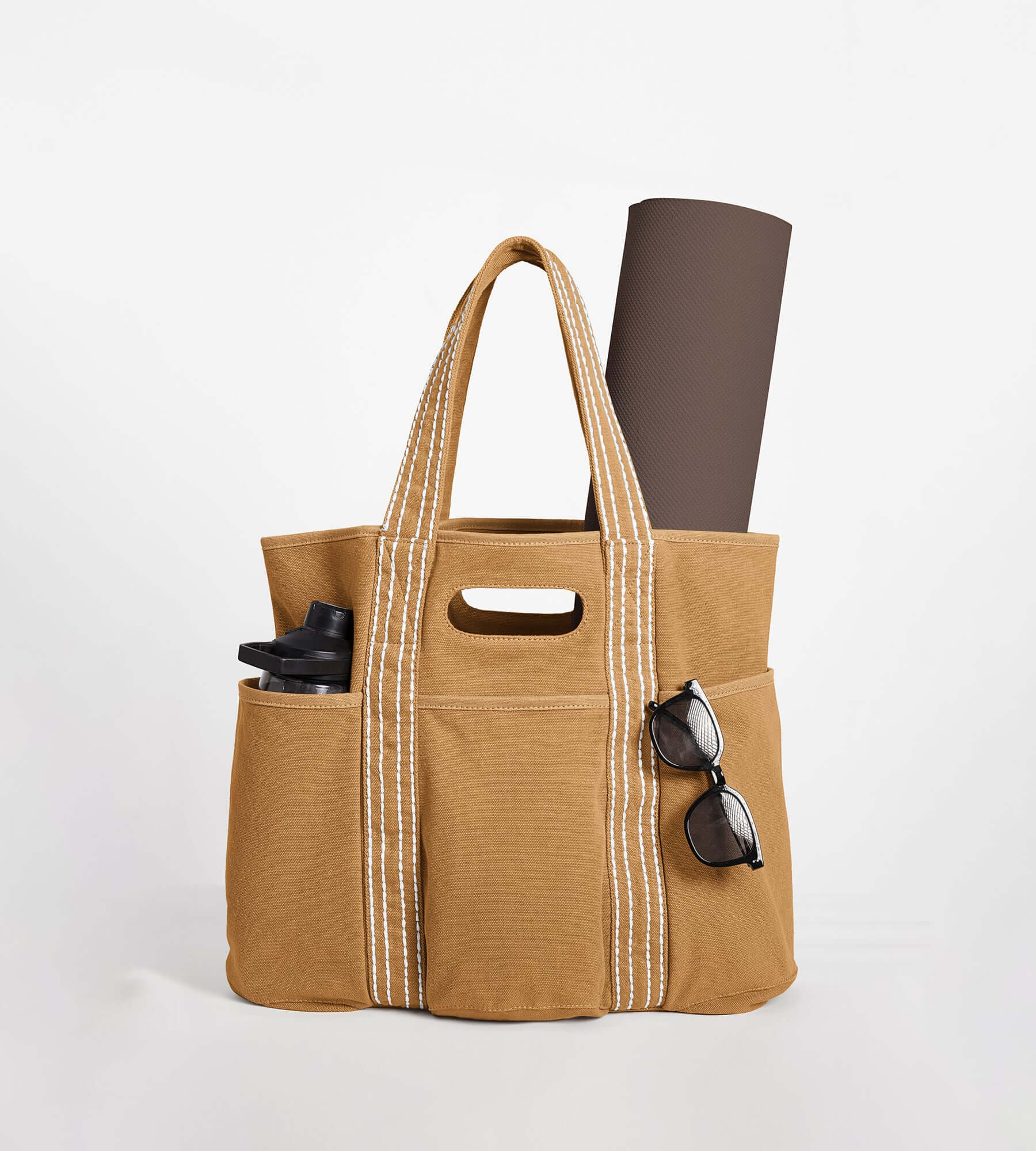 29L Oversized Canvas Tote Large Capacity Open Top Shoulder Bag - Image 13