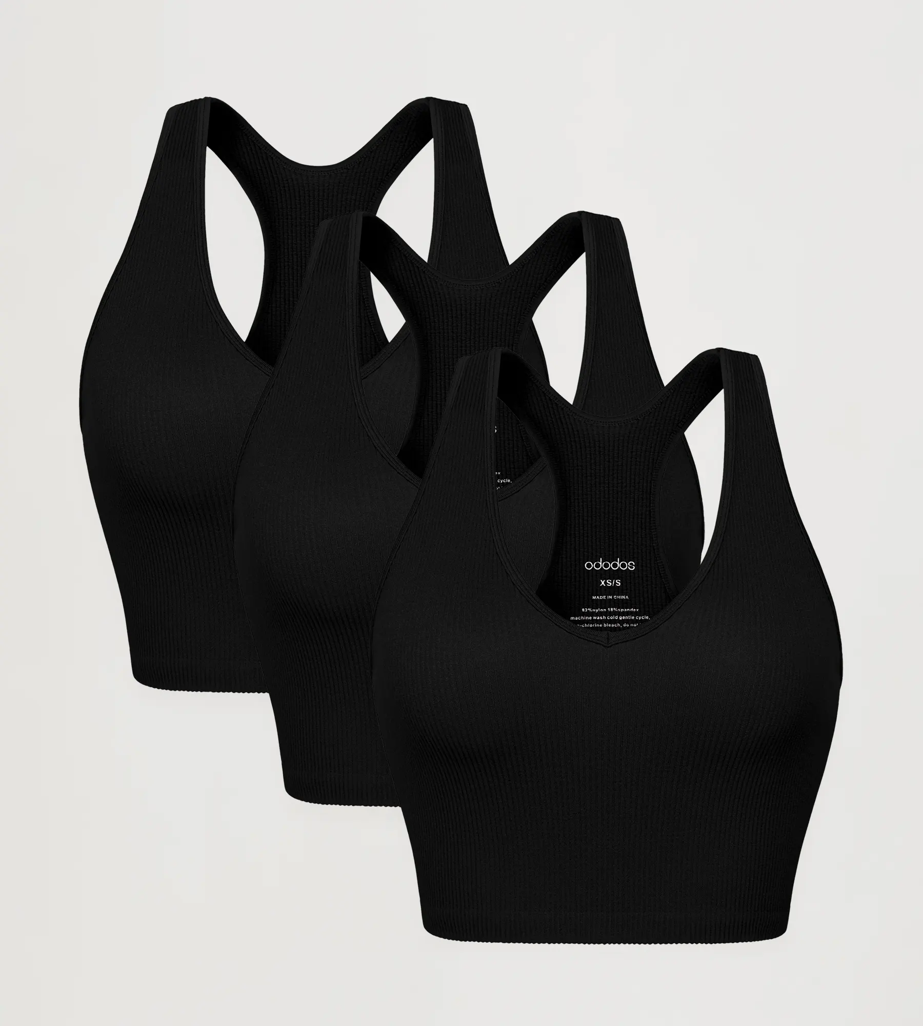 ODODOS 3-Pack Seamless Racerback Crop Tank Tops - Image 11