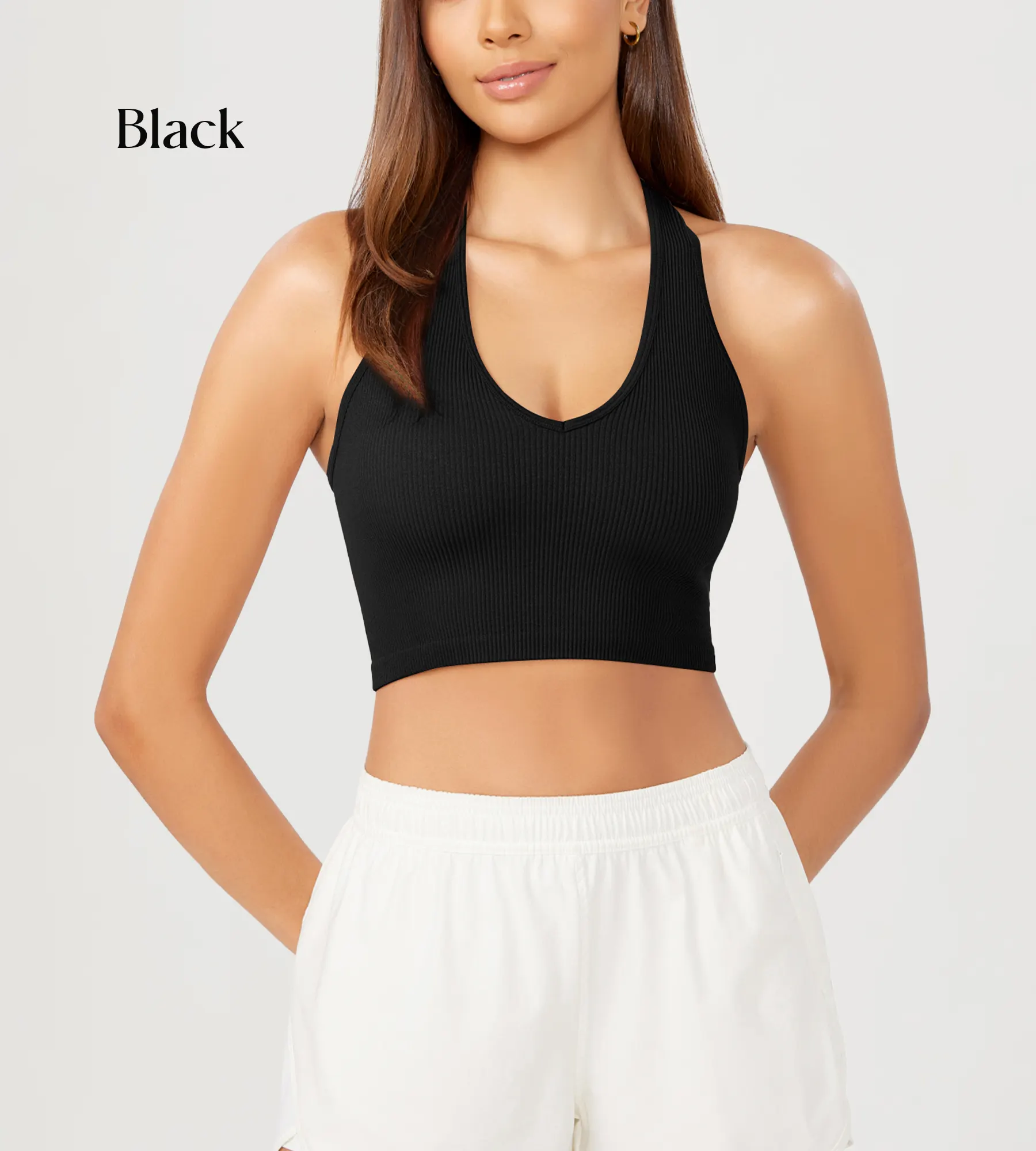 ODODOS 3-Pack Seamless Racerback Crop Tank Tops - Image 12