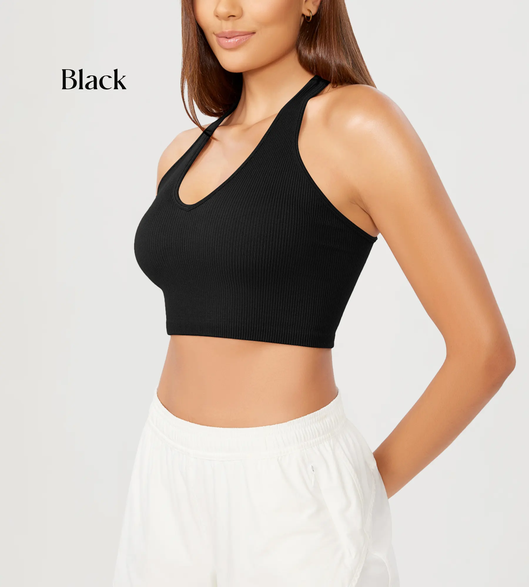 ODODOS 3-Pack Seamless Racerback Crop Tank Tops - Image 13