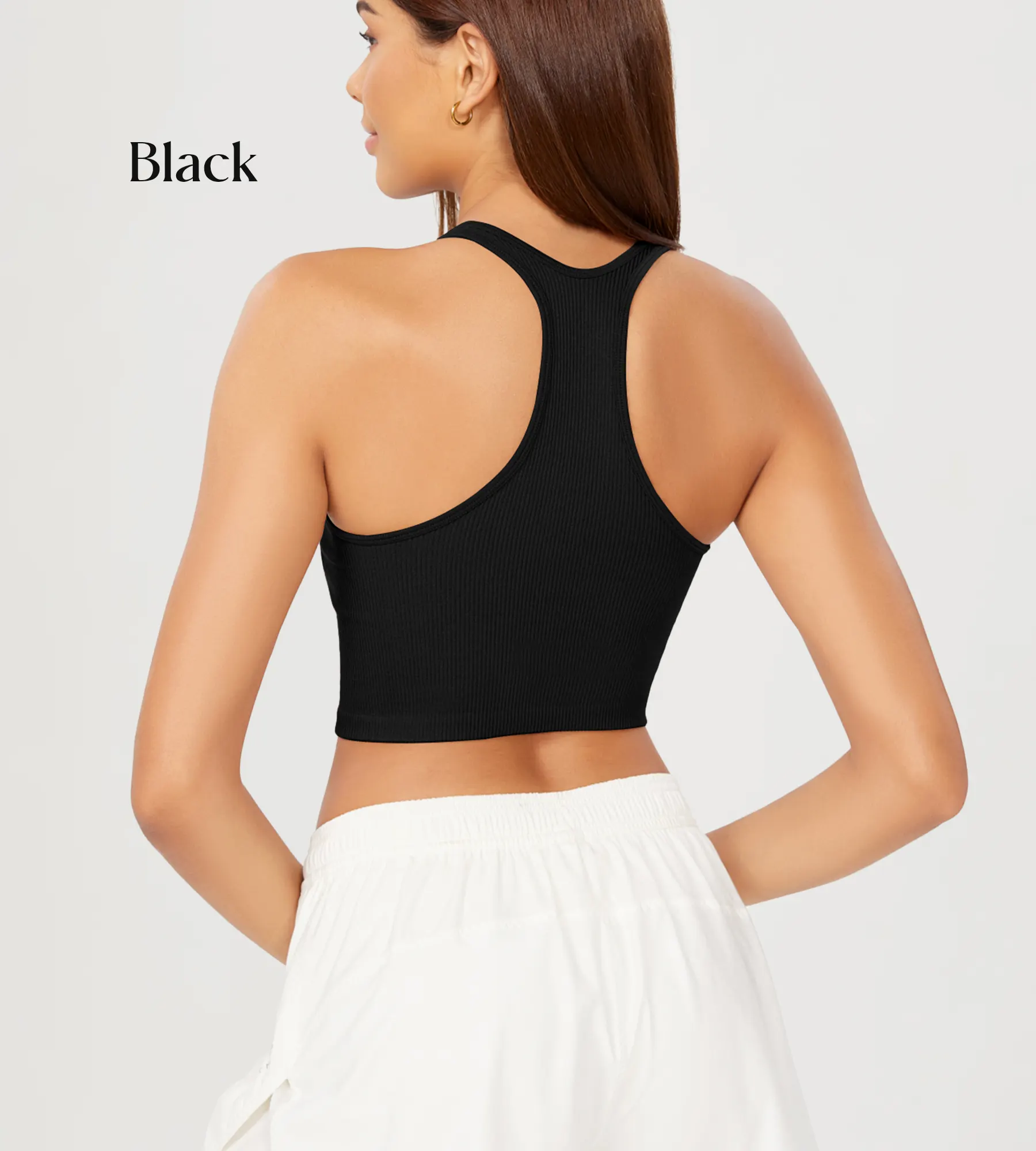 ODODOS 3-Pack Seamless Racerback Crop Tank Tops - Image 14