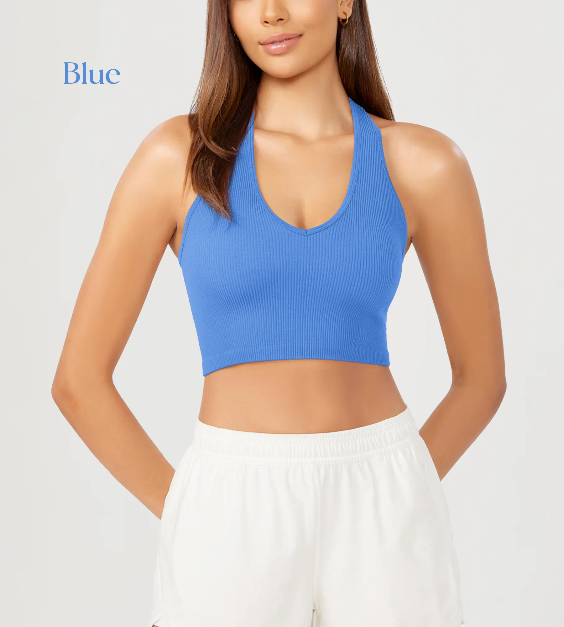 ODODOS 3-Pack Seamless Racerback Crop Tank Tops - Image 17