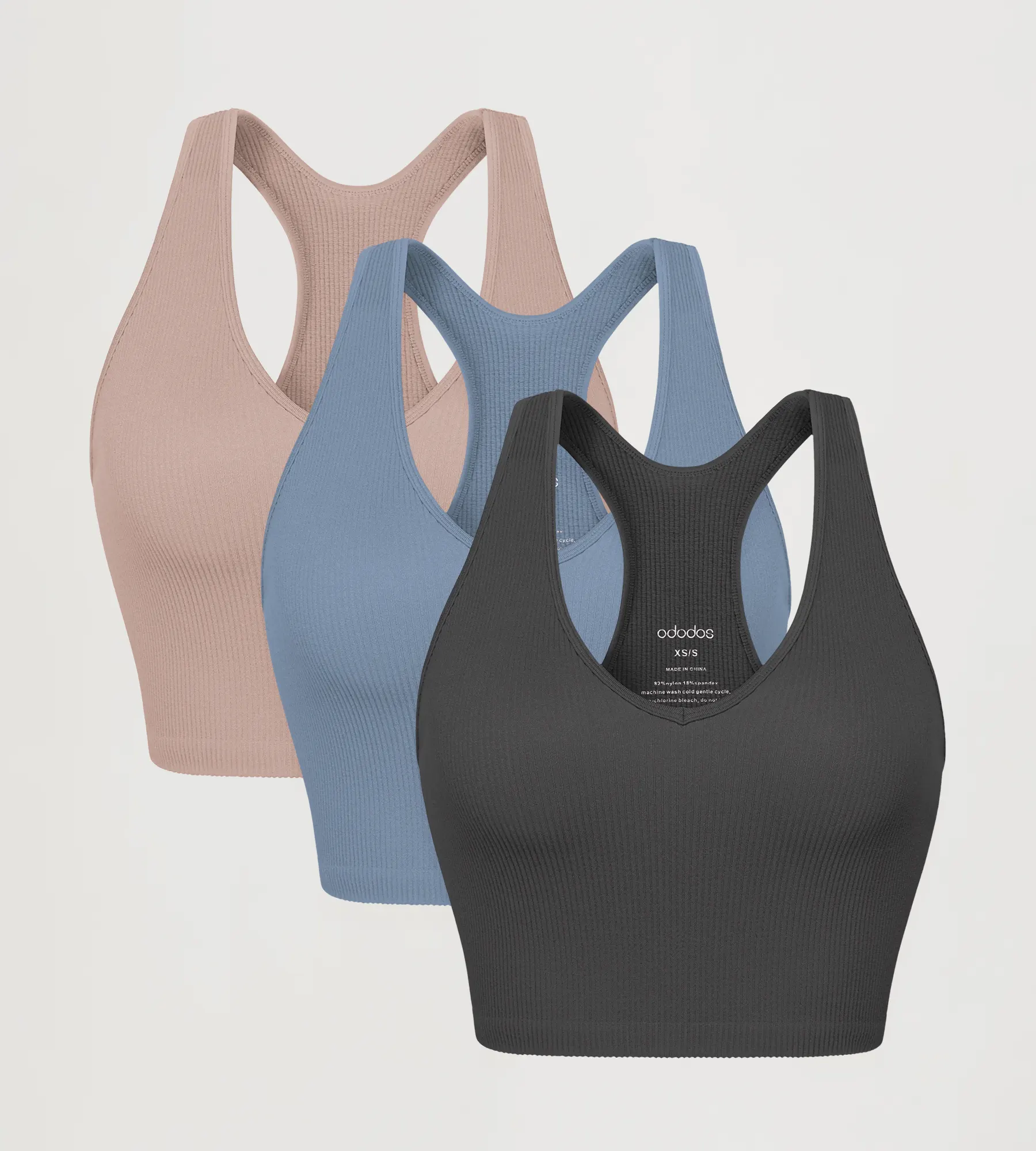 ODODOS 3-Pack Seamless Racerback Crop Tank Tops - Image 26