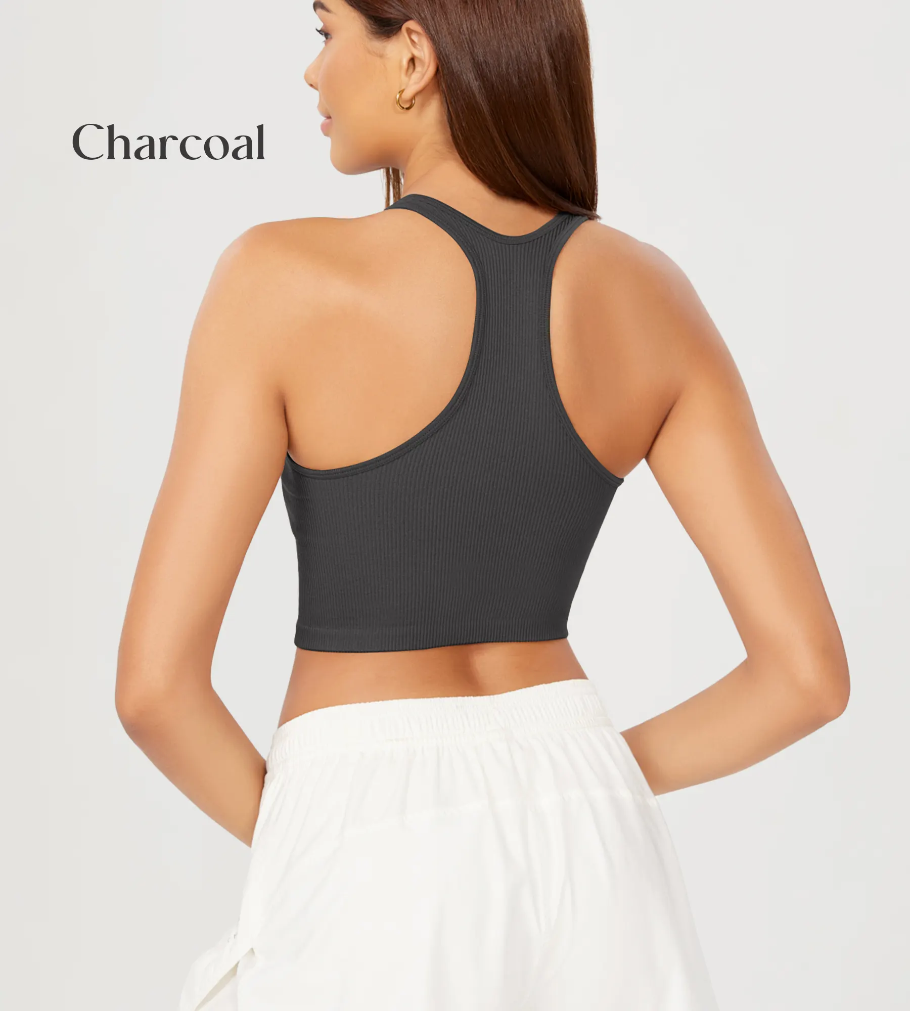 ODODOS 3-Pack Seamless Racerback Crop Tank Tops - Image 29