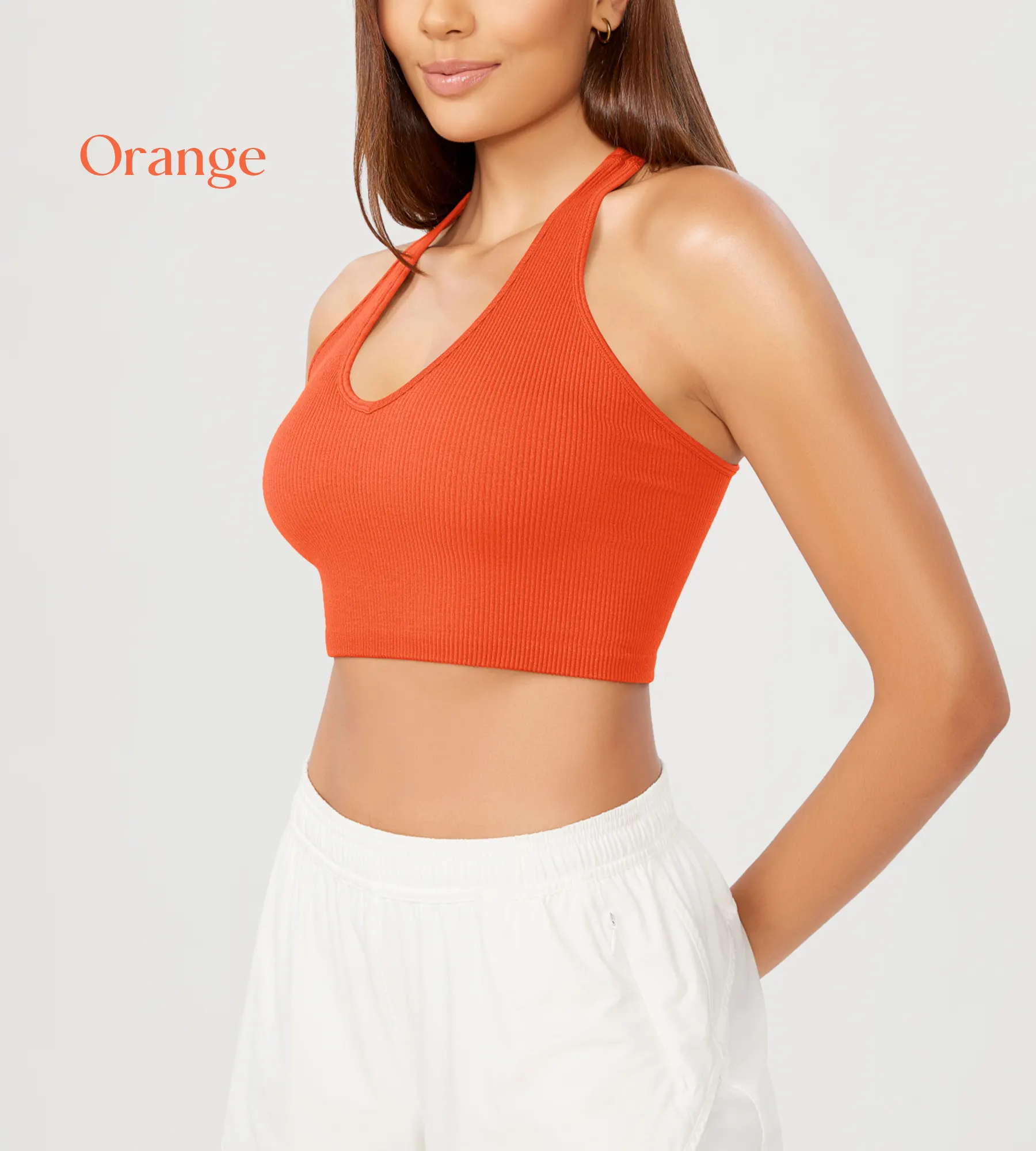 ODODOS 3-Pack Seamless Racerback Crop Tank Tops - Image 3