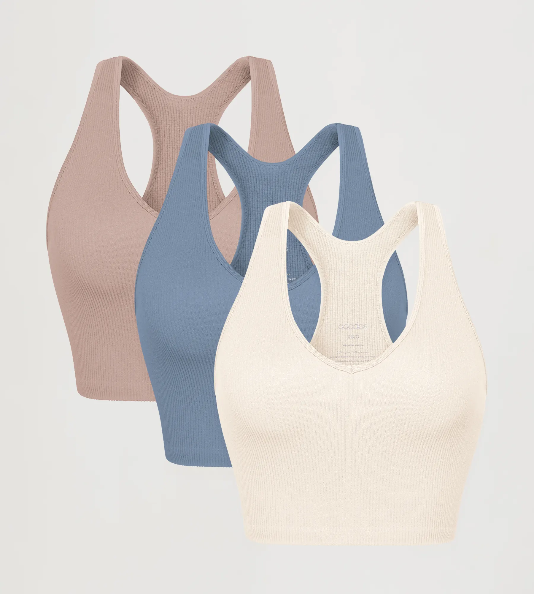 ODODOS 3-Pack Seamless Racerback Crop Tank Tops - Image 31
