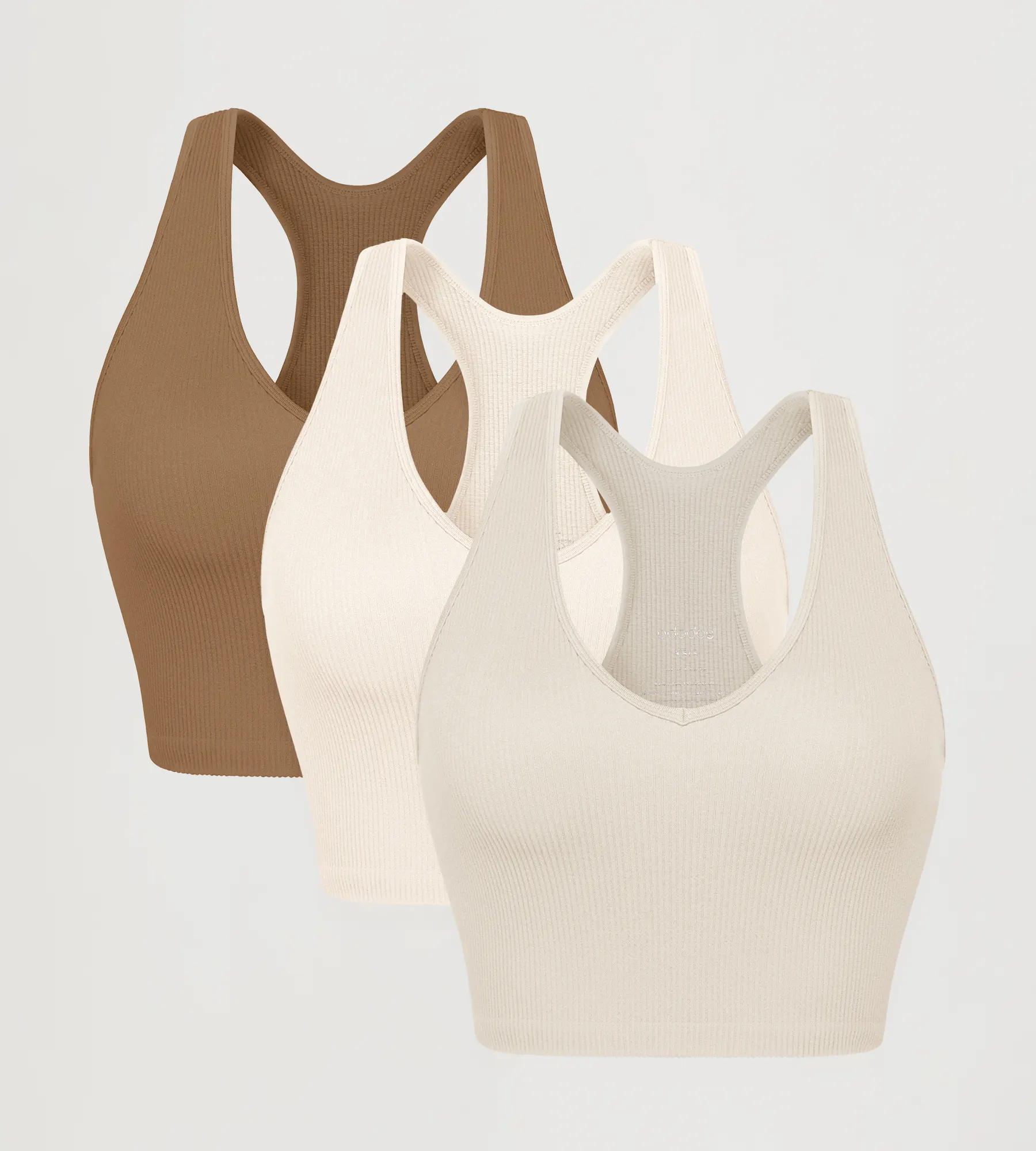 ODODOS 3-Pack Seamless Racerback Crop Tank Tops - Image 36