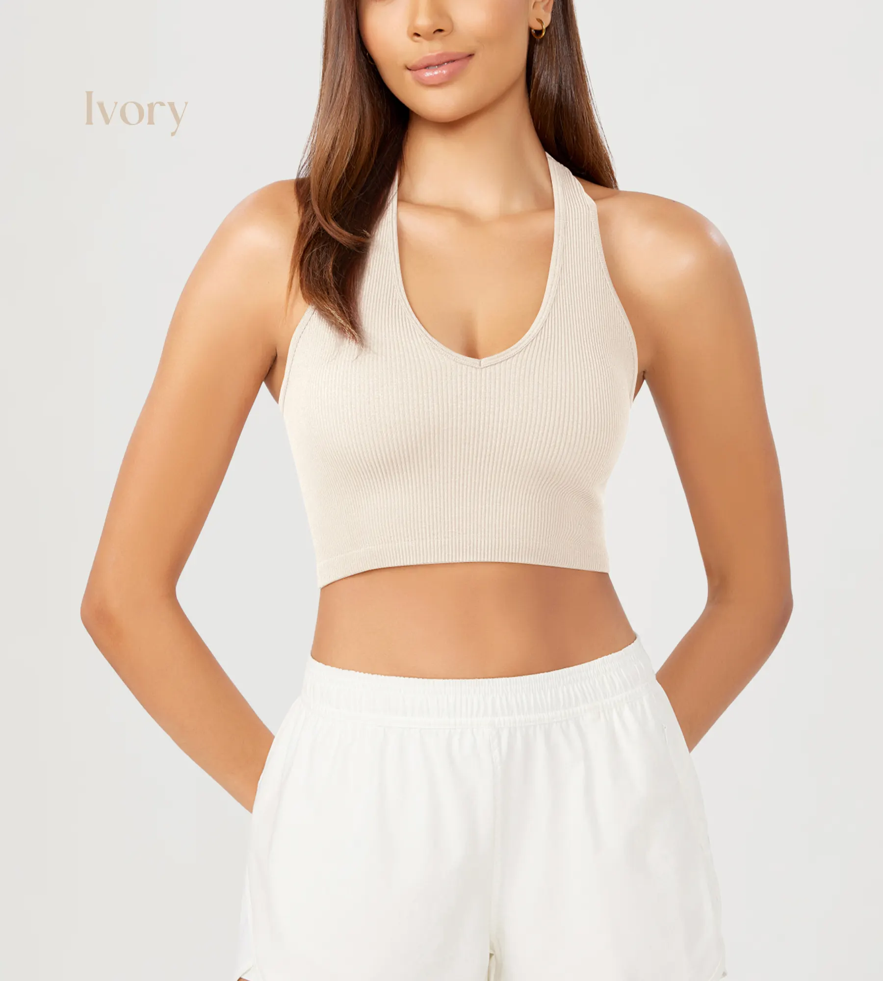ODODOS 3-Pack Seamless Racerback Crop Tank Tops - Image 37