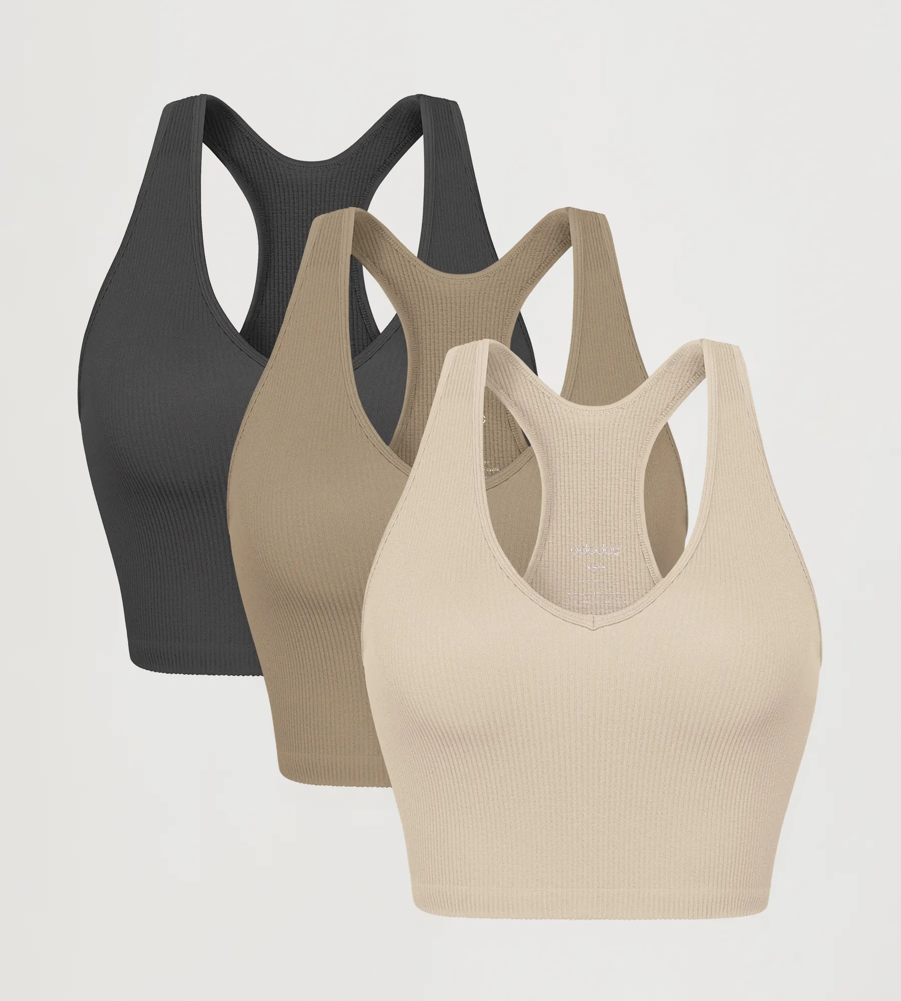 ODODOS 3-Pack Seamless Racerback Crop Tank Tops - Image 41