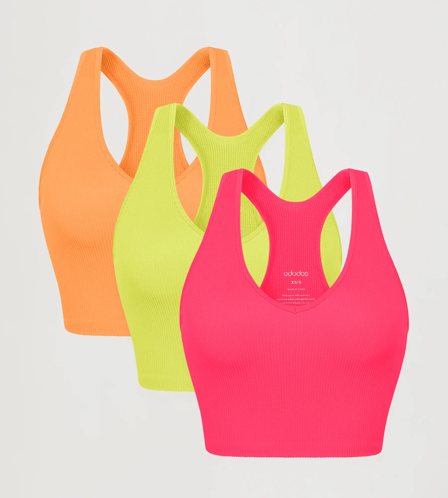 ODODOS 3-Pack Seamless Racerback Crop Tank Tops - Image 46