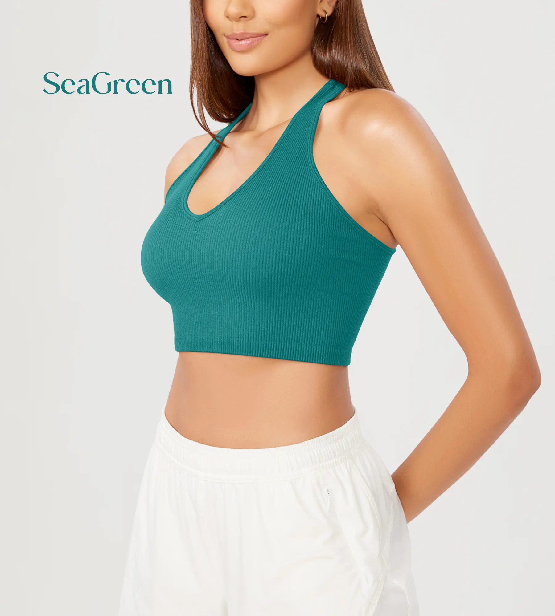 ODODOS 3-Pack Seamless Racerback Crop Tank Tops - Image 58