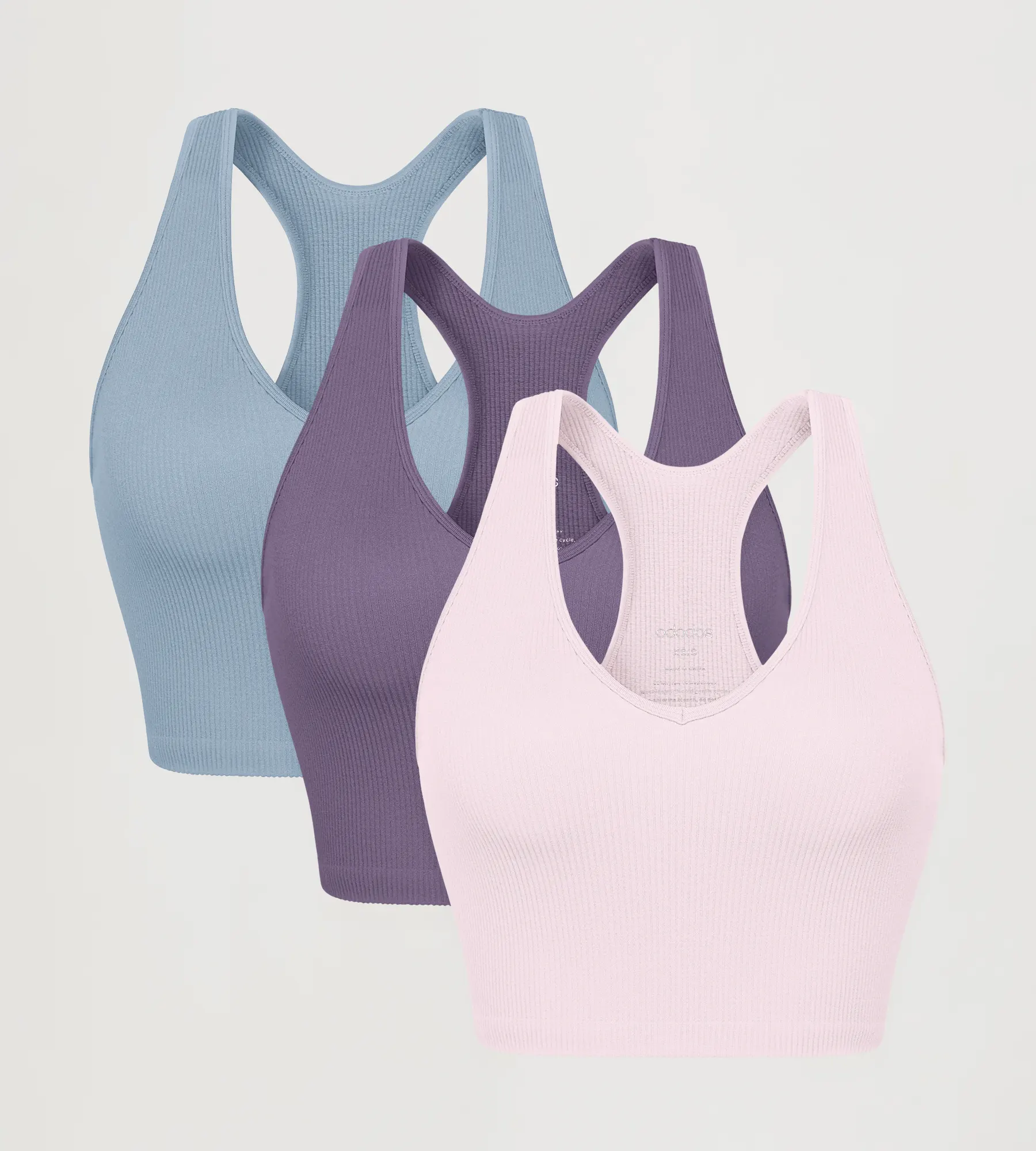 ODODOS 3-Pack Seamless Racerback Crop Tank Tops - Image 61