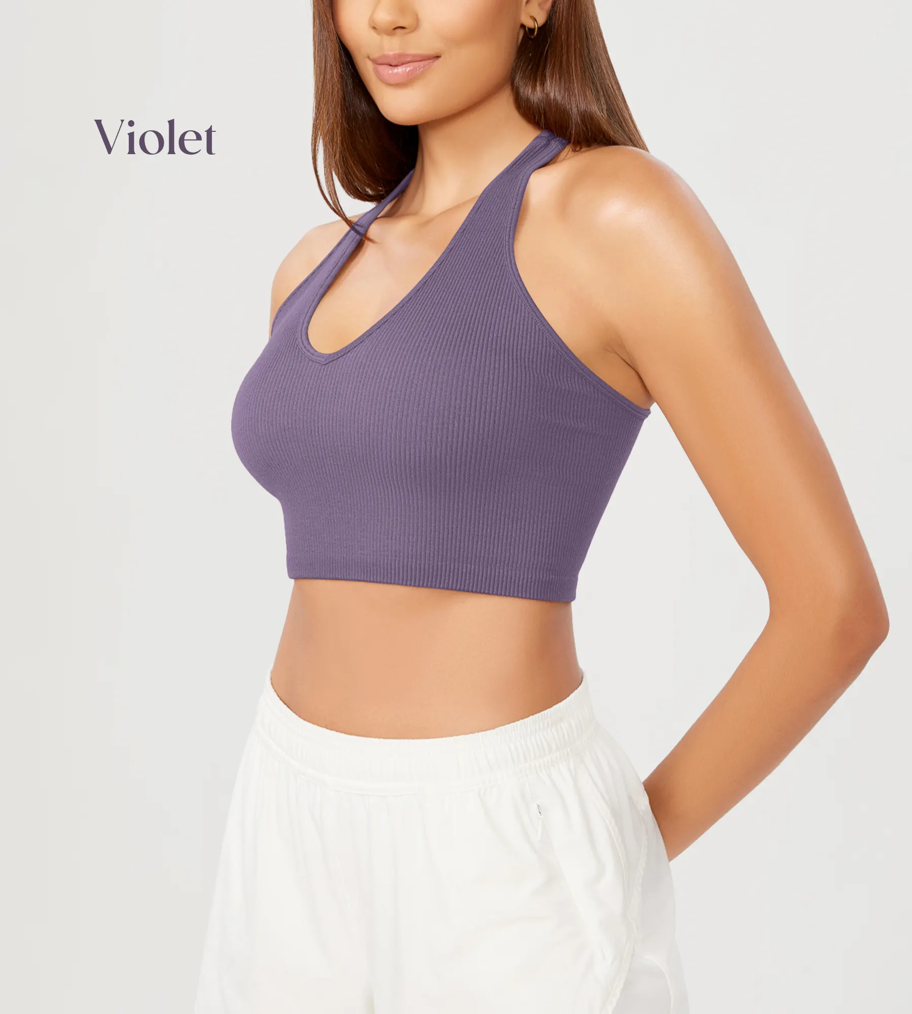ODODOS 3-Pack Seamless Racerback Crop Tank Tops - Image 63