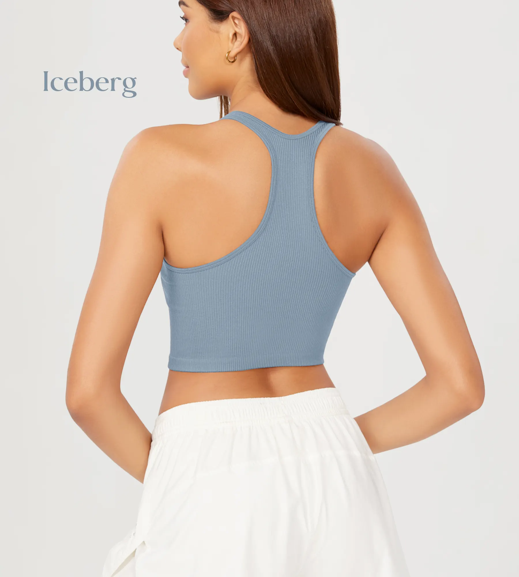 ODODOS 3-Pack Seamless Racerback Crop Tank Tops - Image 64