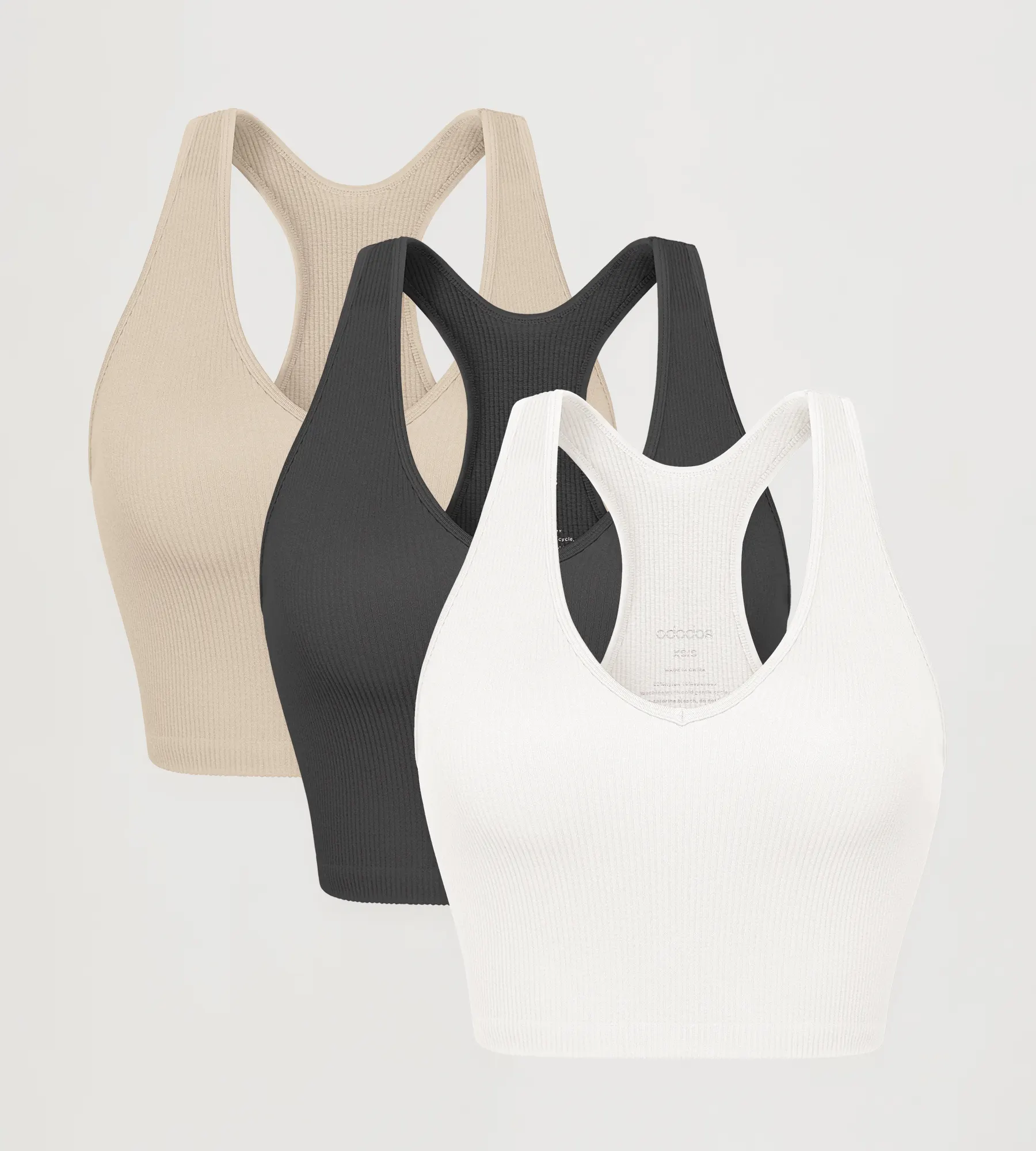 ODODOS 3-Pack Seamless Racerback Crop Tank Tops - Image 66