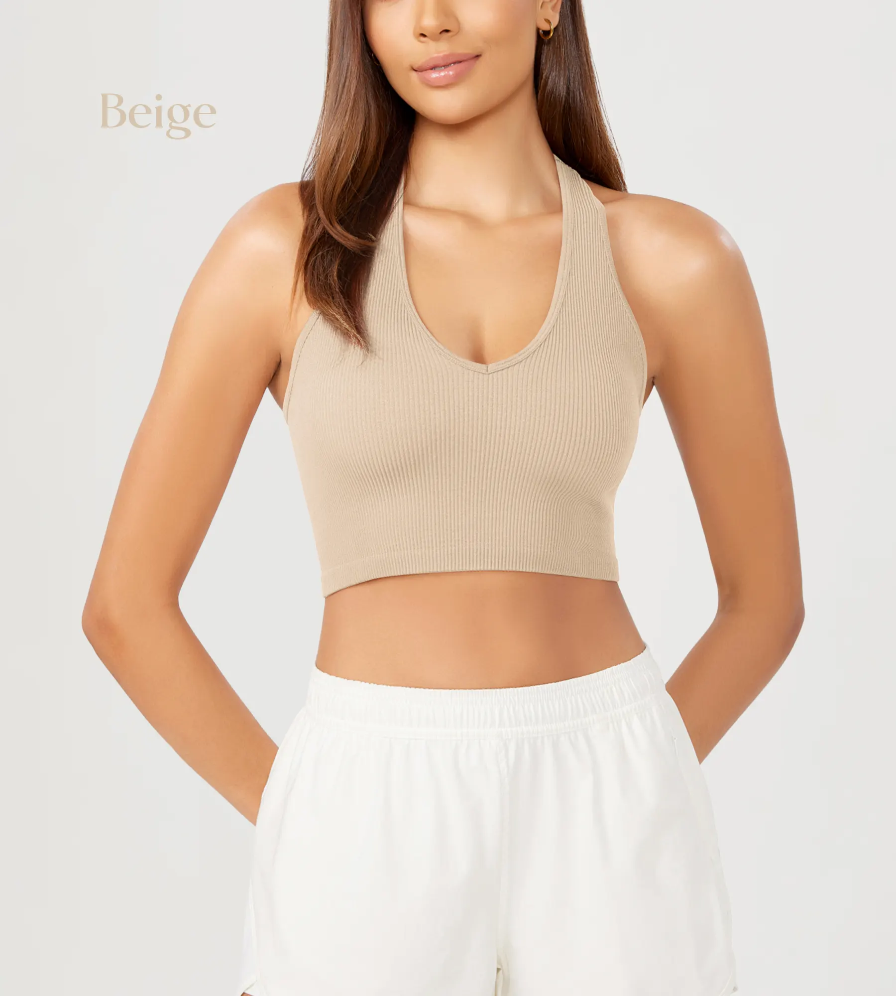 ODODOS 3-Pack Seamless Racerback Crop Tank Tops - Image 7