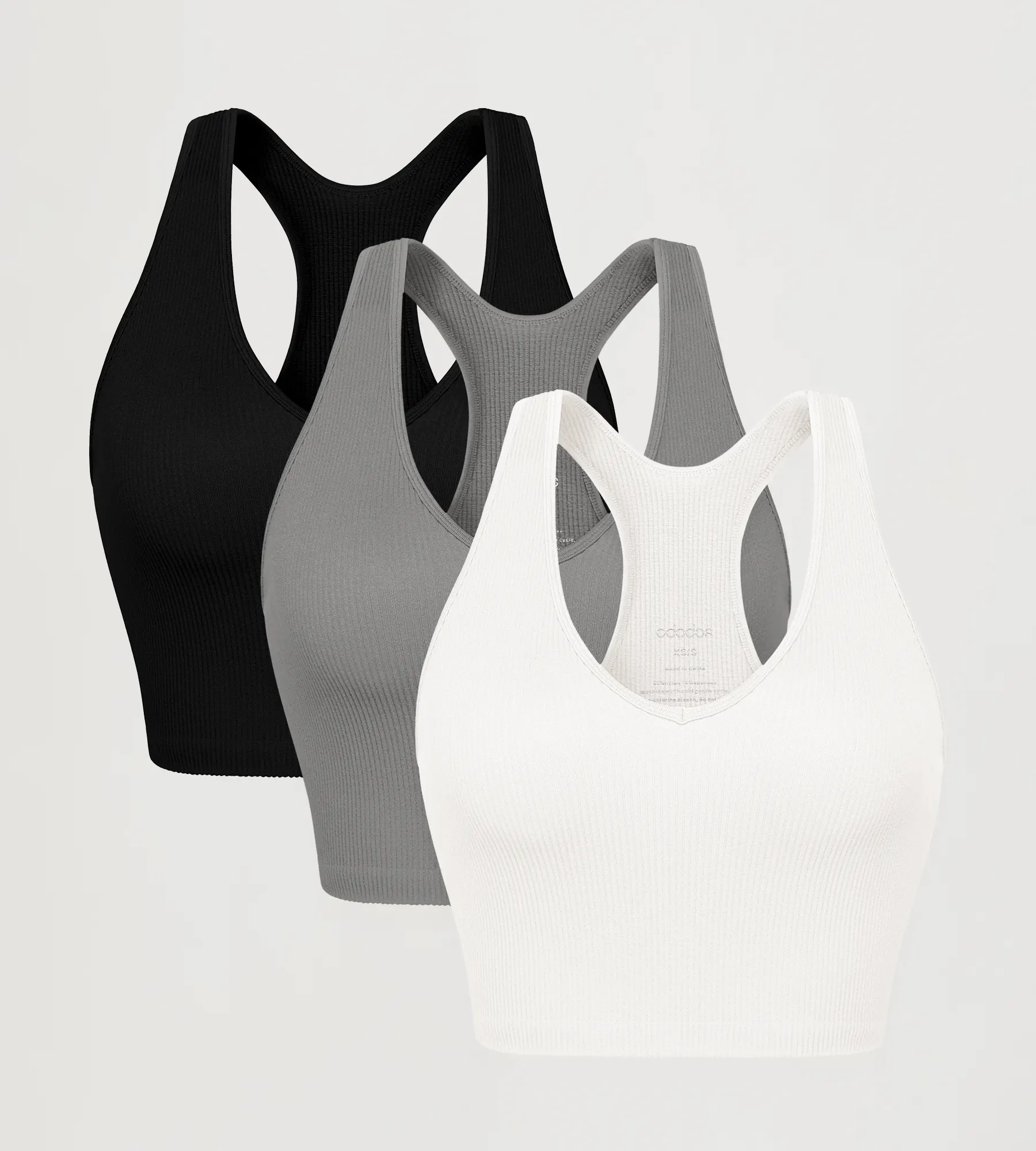 ODODOS 3-Pack Seamless Racerback Crop Tank Tops - Image 71