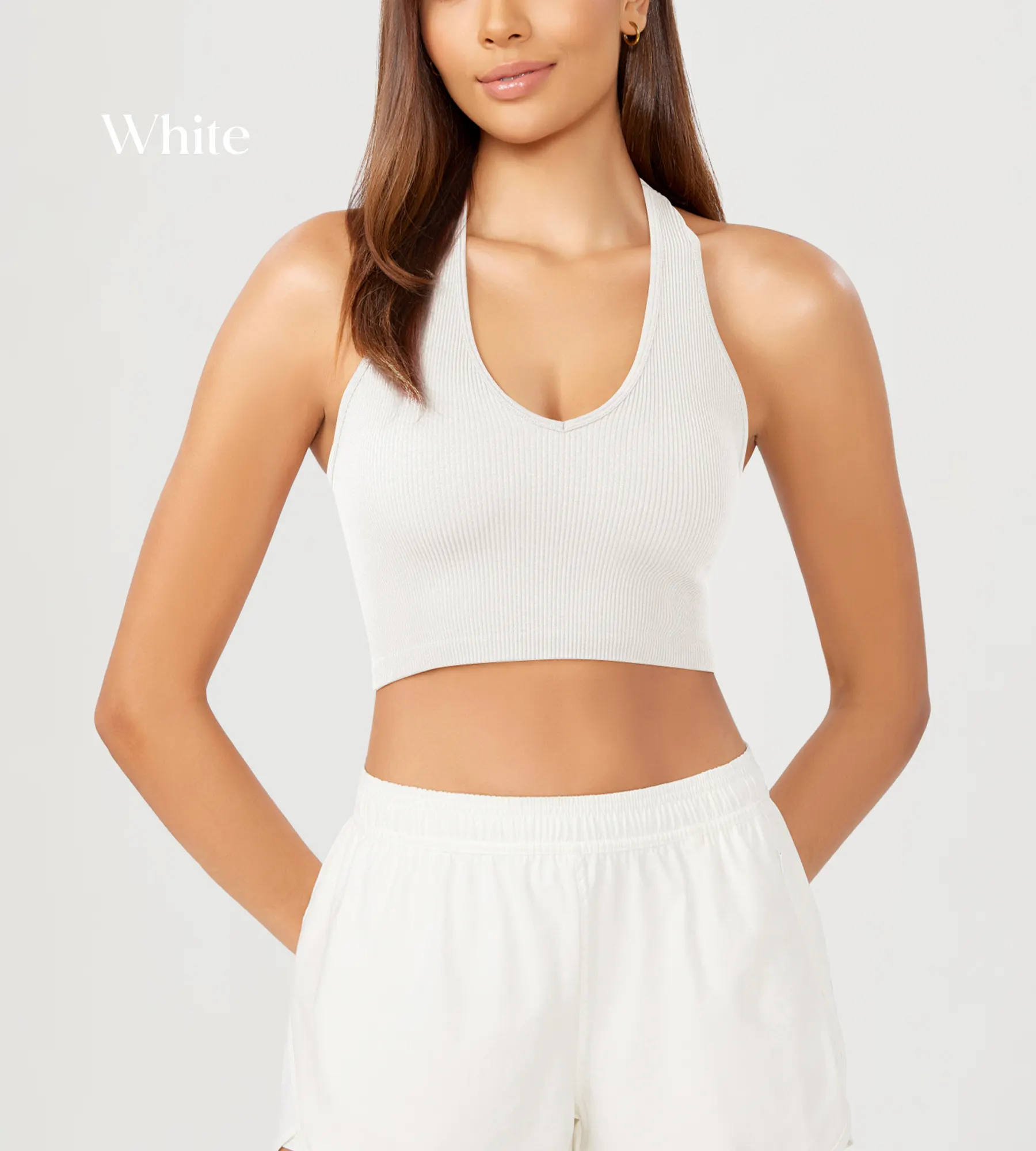 ODODOS 3-Pack Seamless Racerback Crop Tank Tops - Image 72