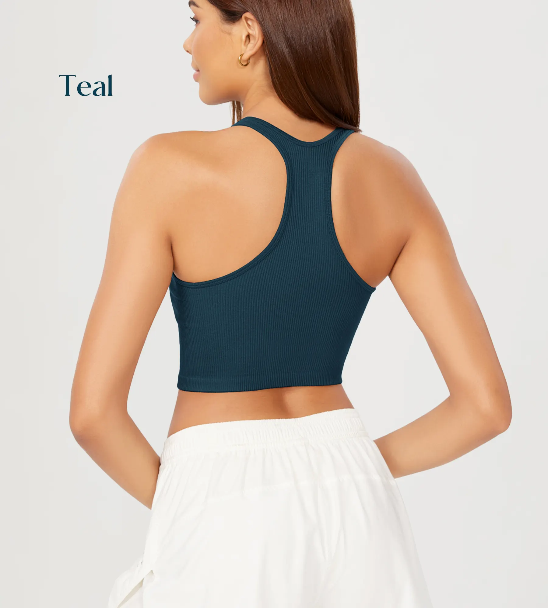 ODODOS 3-Pack Seamless Racerback Crop Tank Tops - Image 9