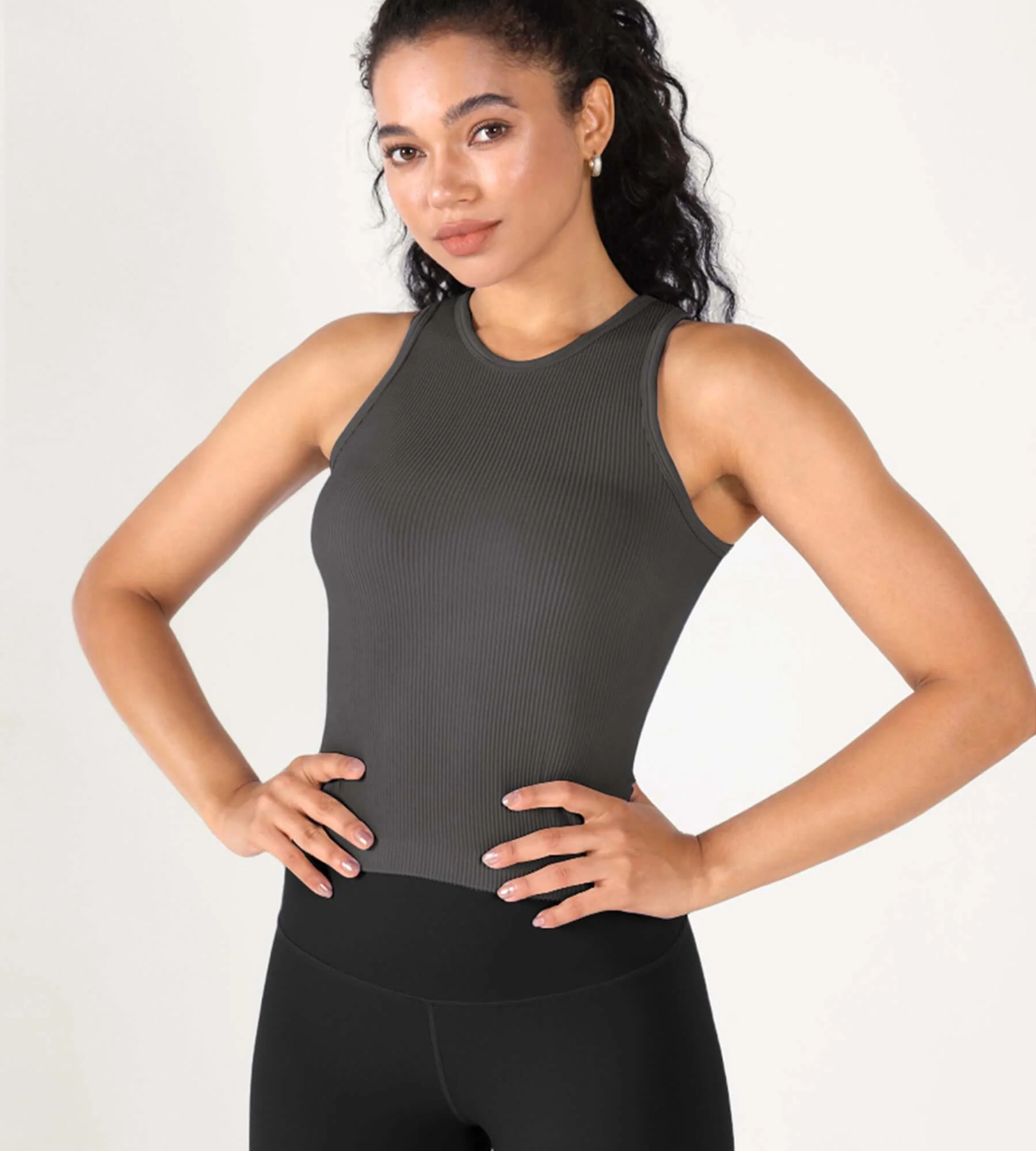 3-Pack Seamless Ribbed High Neck Tank Tops - Image 22