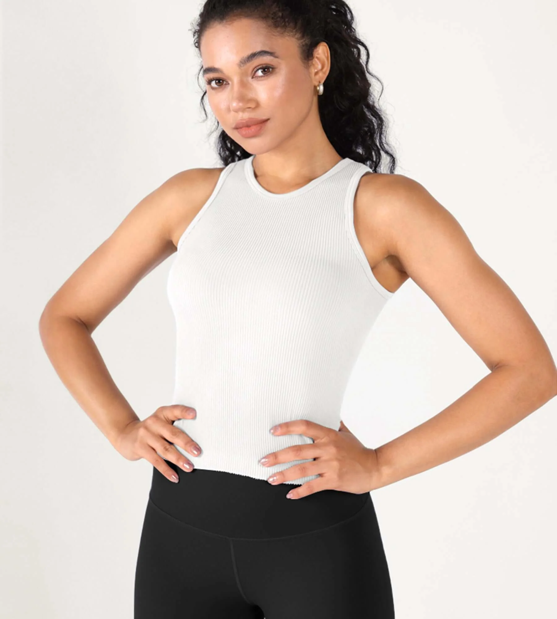 3-Pack Seamless Ribbed High Neck Tank Tops - Image 67