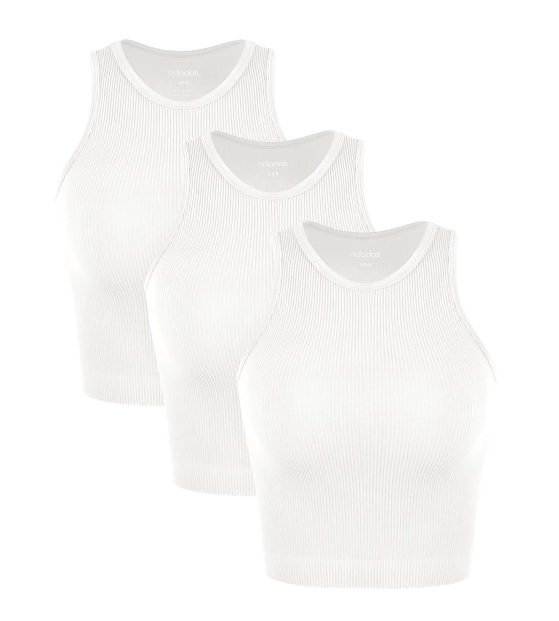 3-Pack Seamless Ribbed High Neck Tank Tops - Image 76