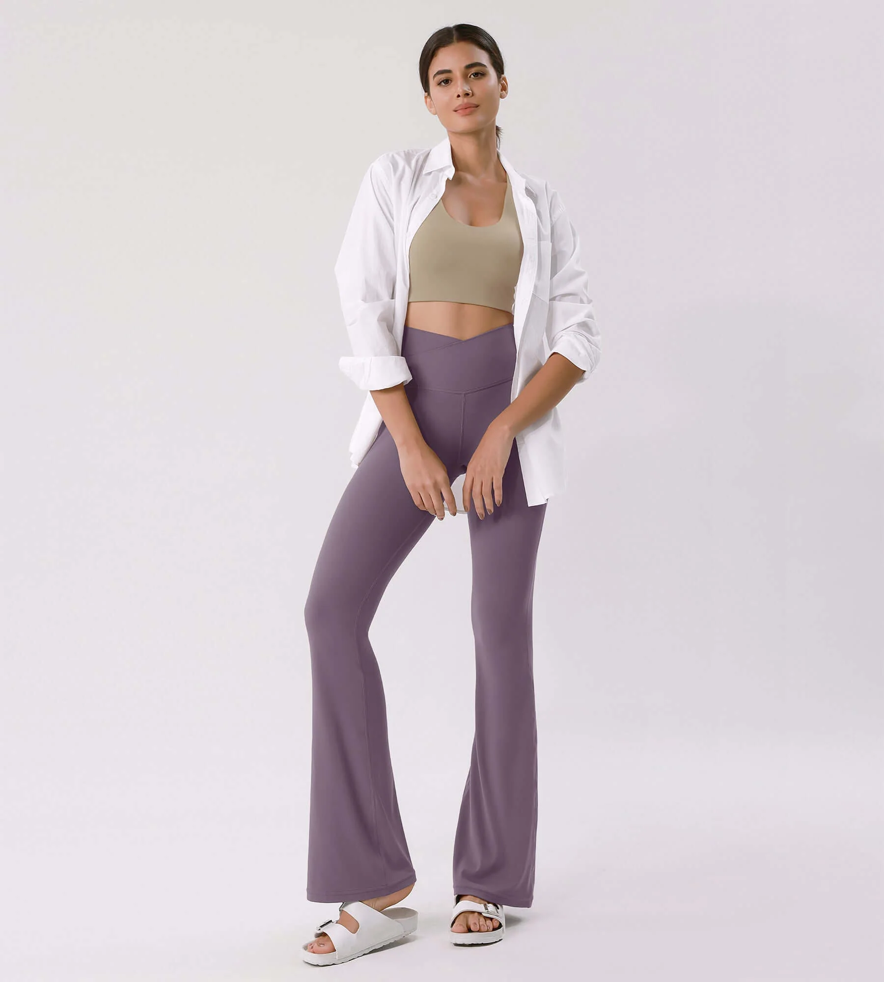 Cloud Feeling 30" Crossover High Waist Flared Pants - Image 10