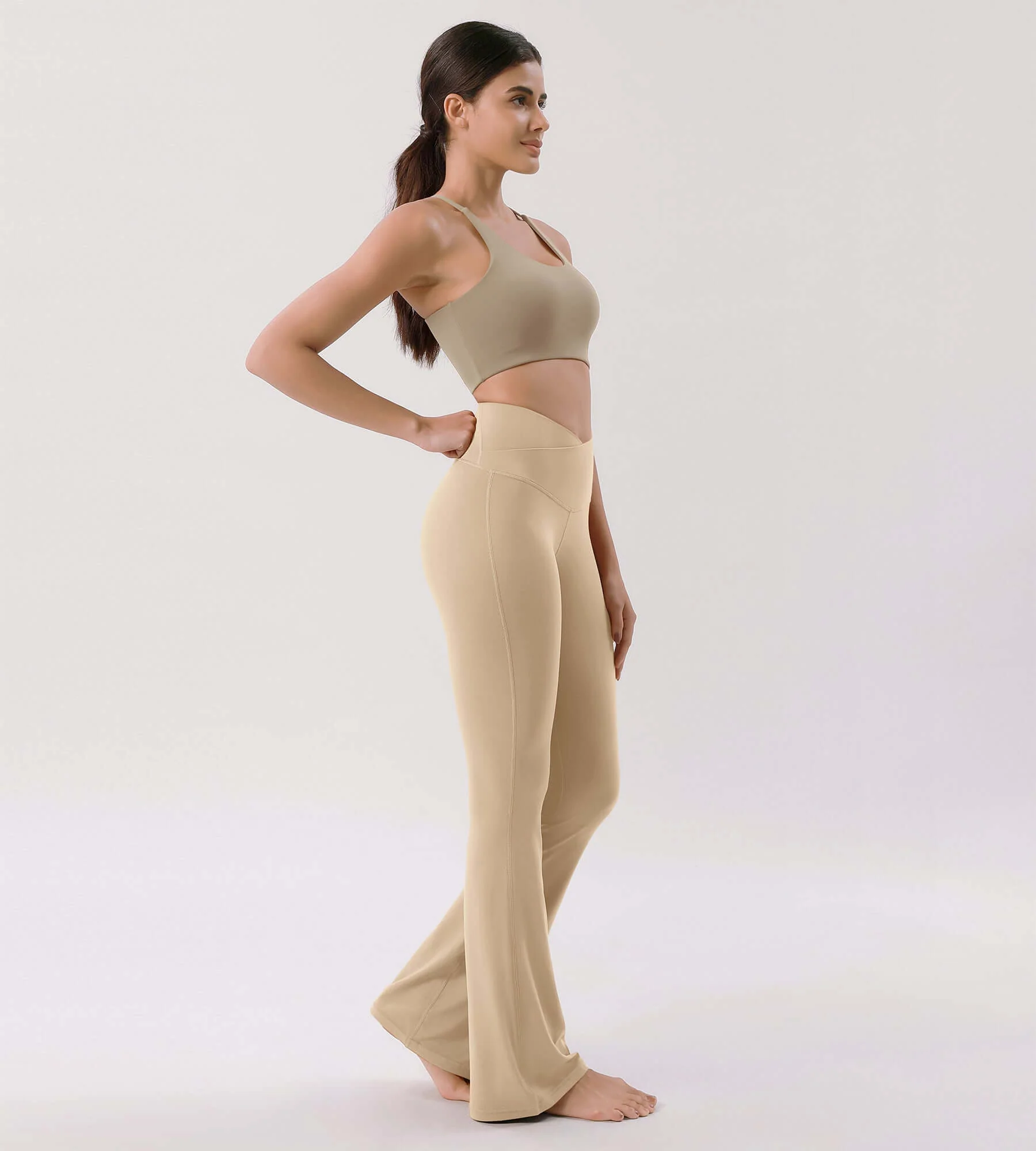 Cloud Feeling 30" Crossover High Waist Flared Pants - Image 13