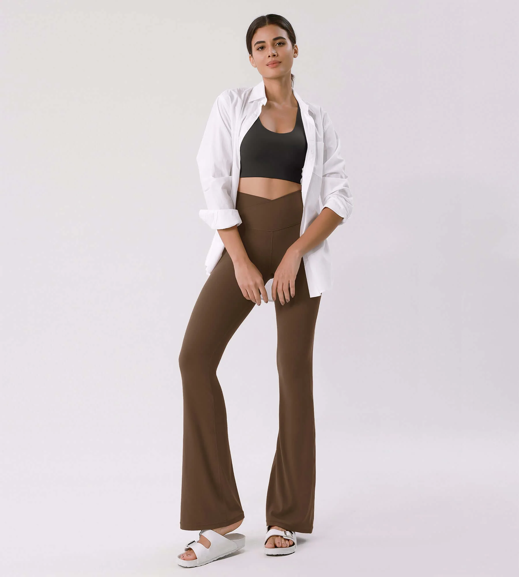 Cloud Feeling 30" Crossover High Waist Flared Pants - Image 19