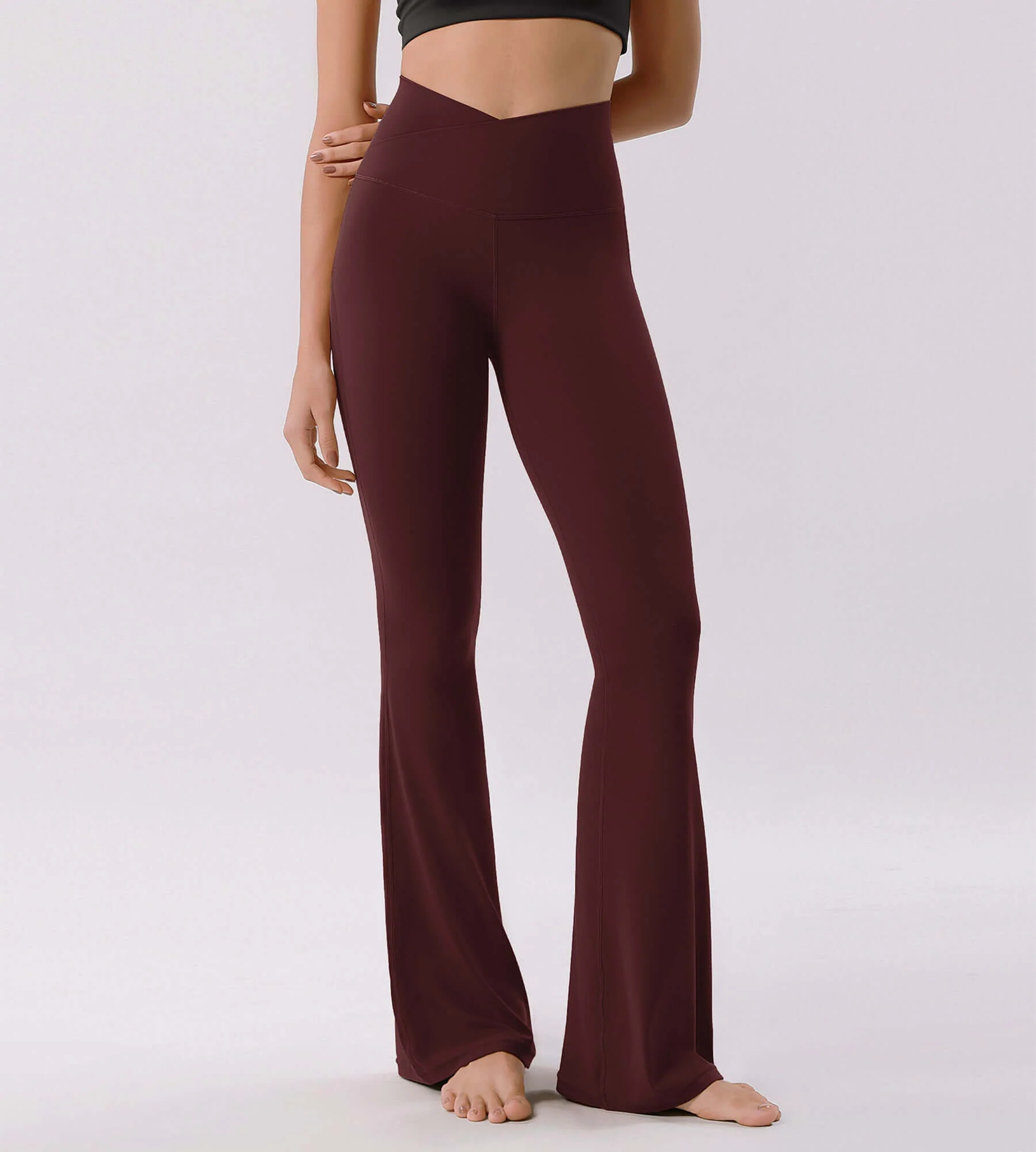 Cloud Feeling 30" Crossover High Waist Flared Pants - Image 24
