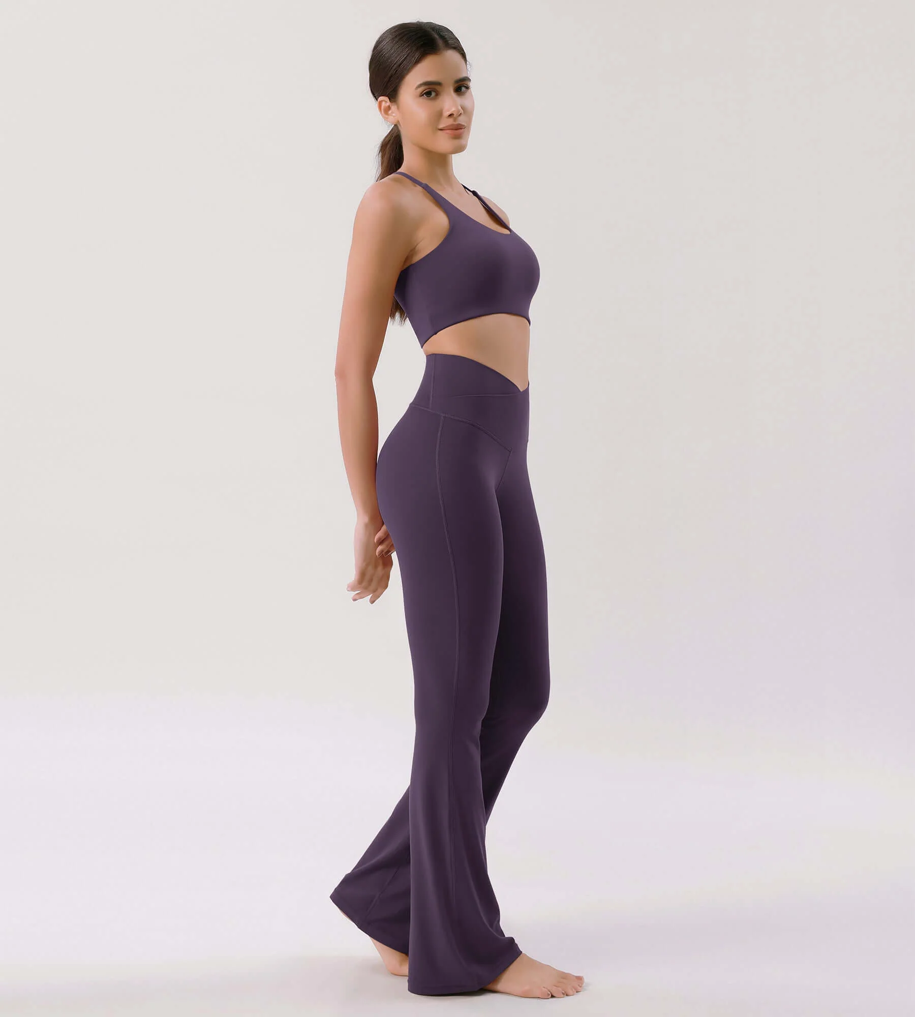 Cloud Feeling 30" Crossover High Waist Flared Pants - Image 35