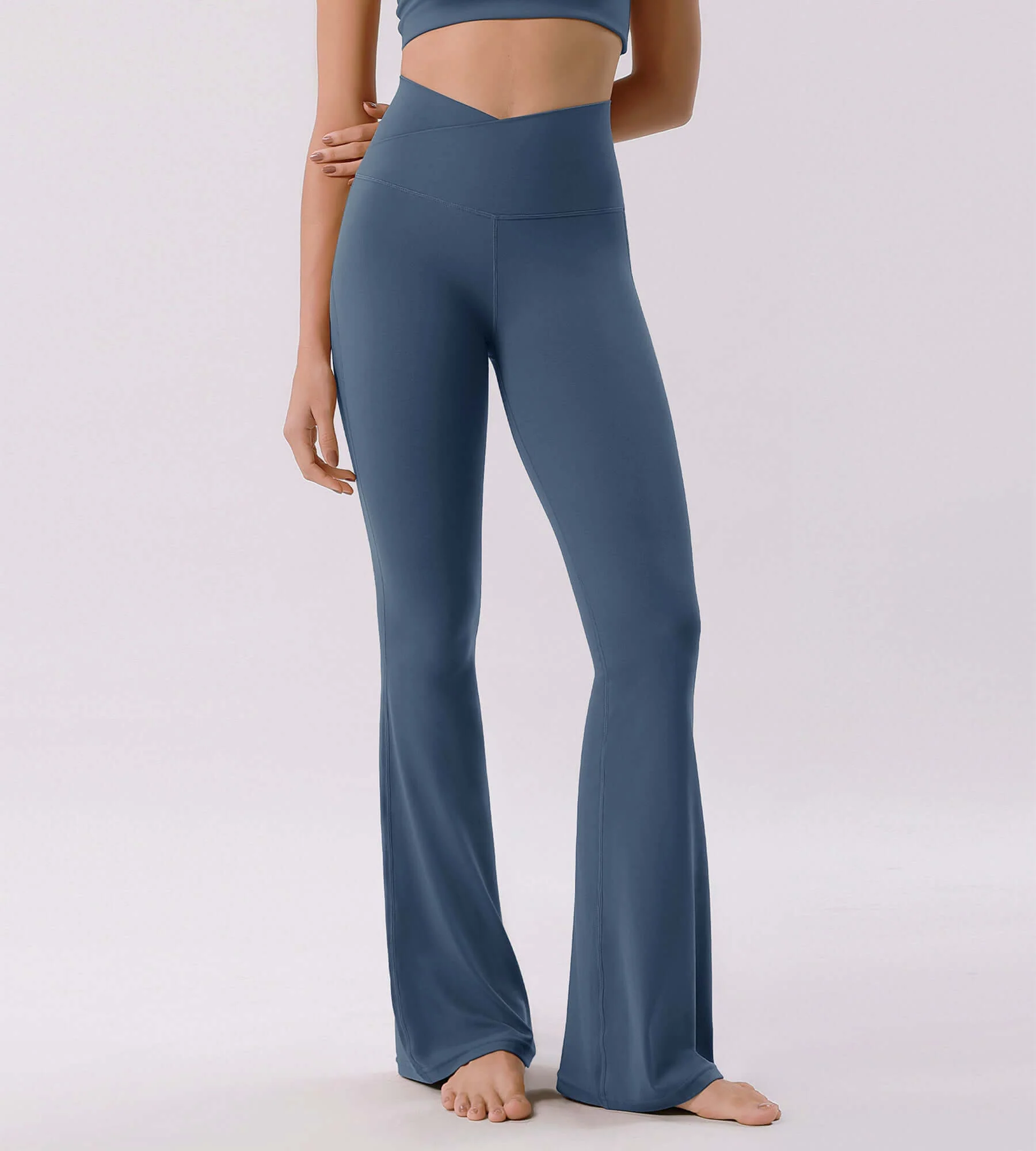 Cloud Feeling 30" Crossover High Waist Flared Pants - Image 49